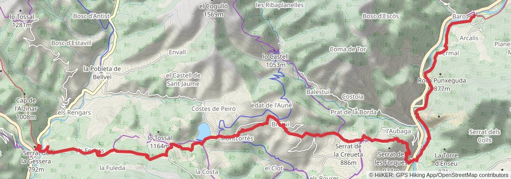 GR 3 Central Path of Catalonia stage 12 Map