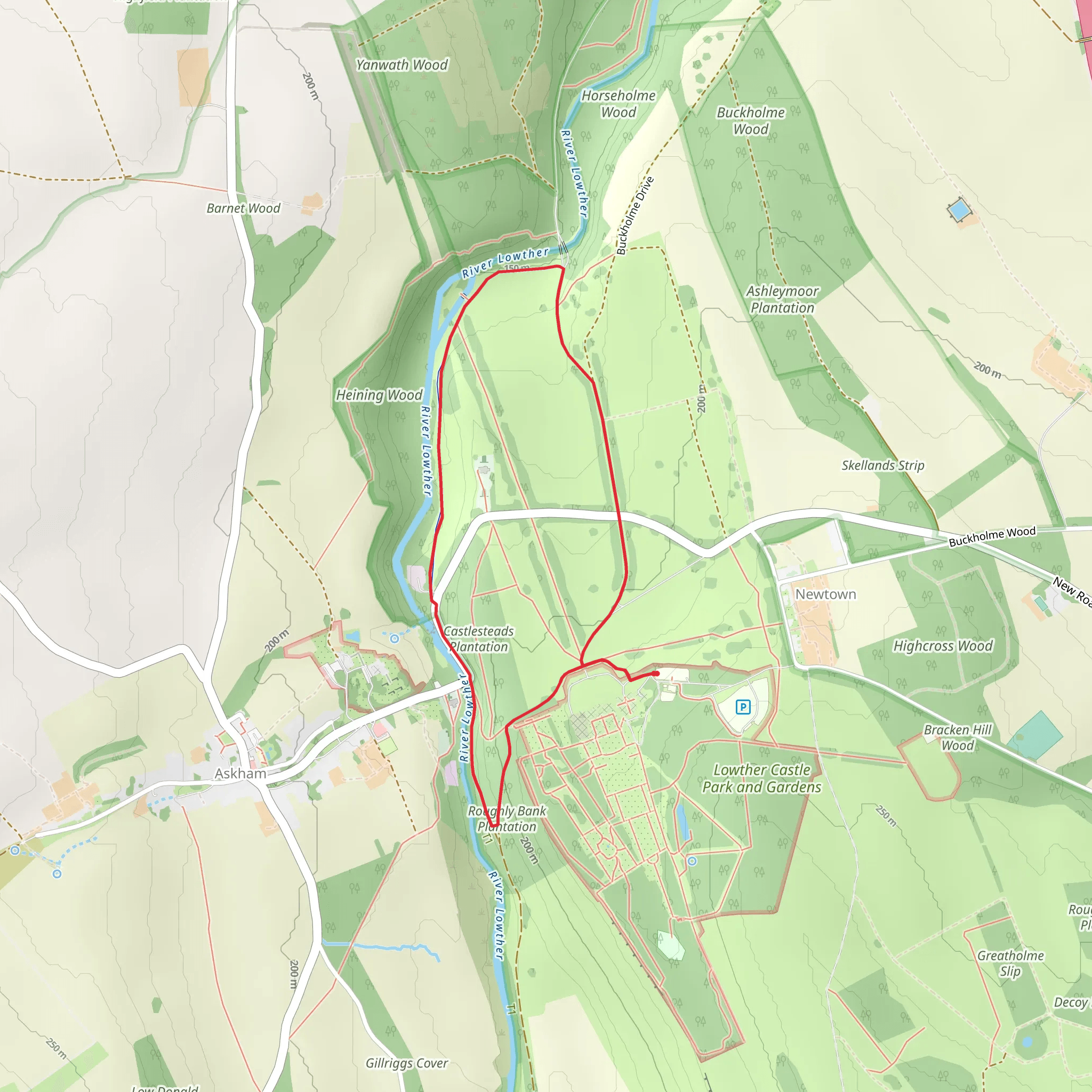 Lowther Park and River Lowther Loop mobile static map