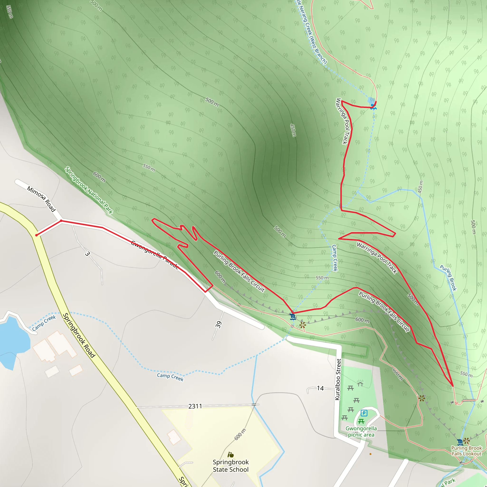 Warringa Pool Track mobile static map