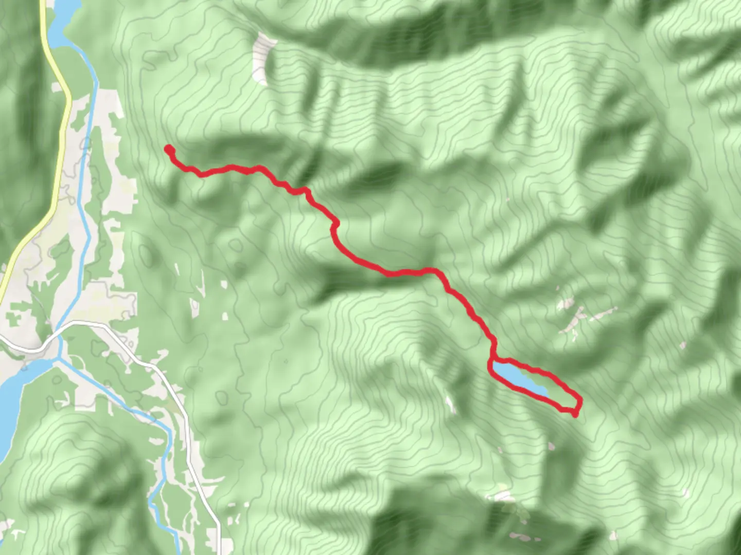 An image depicting the trail Canyon Lake Loop and its surrounding area.