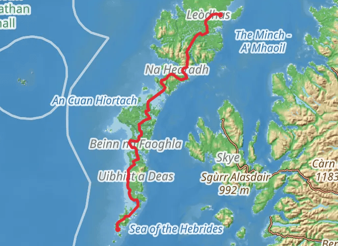 Hebridean Way -Walking Route mobile static map