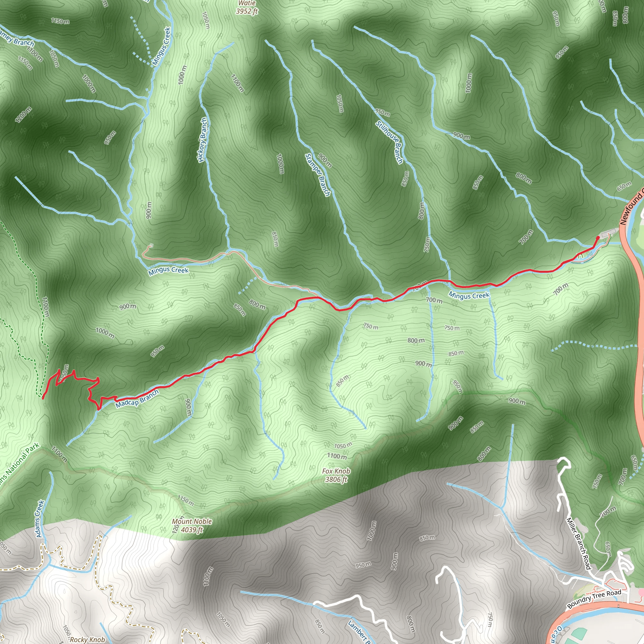 Mingus Creek Trail mobile static map