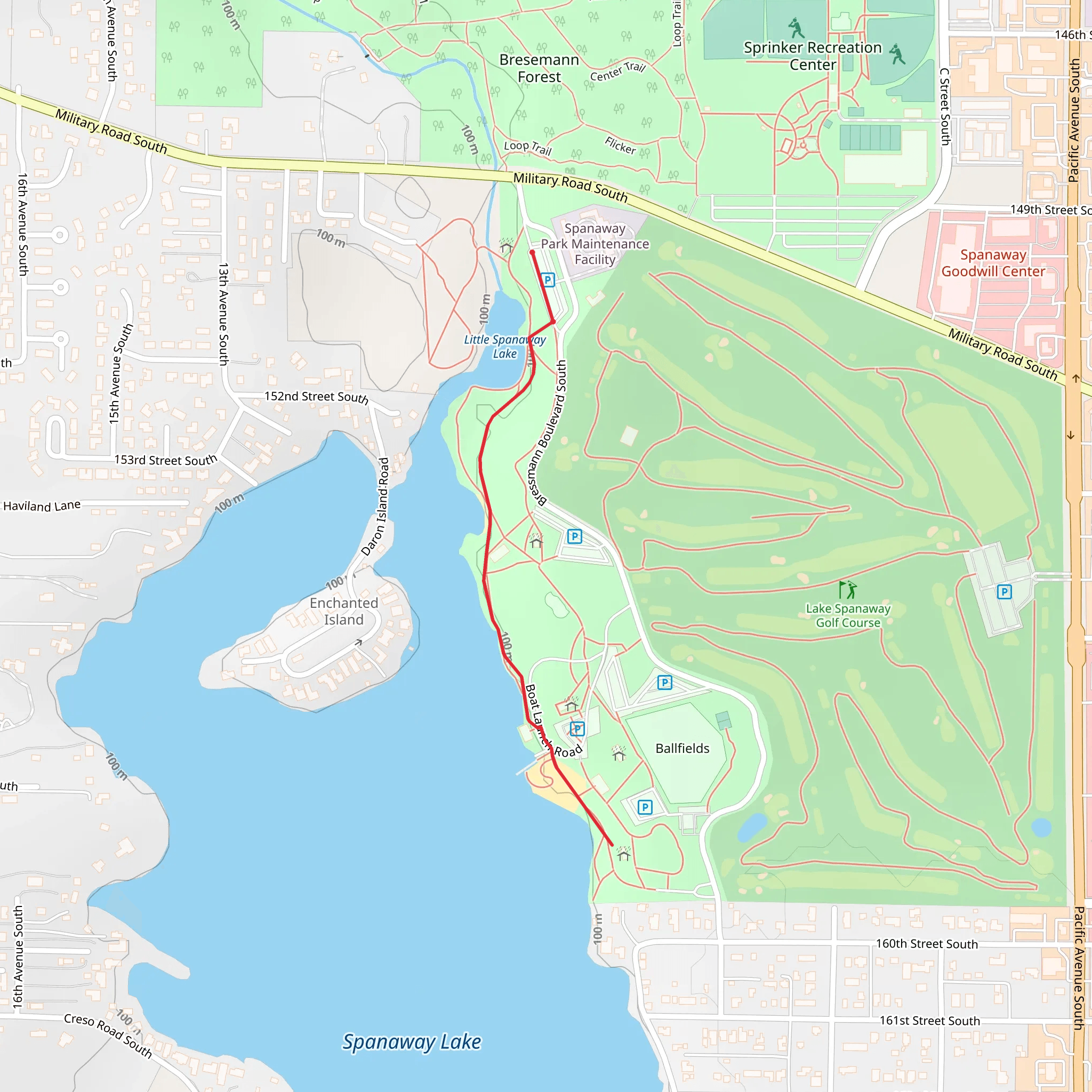 Spanaway Creek mobile static map