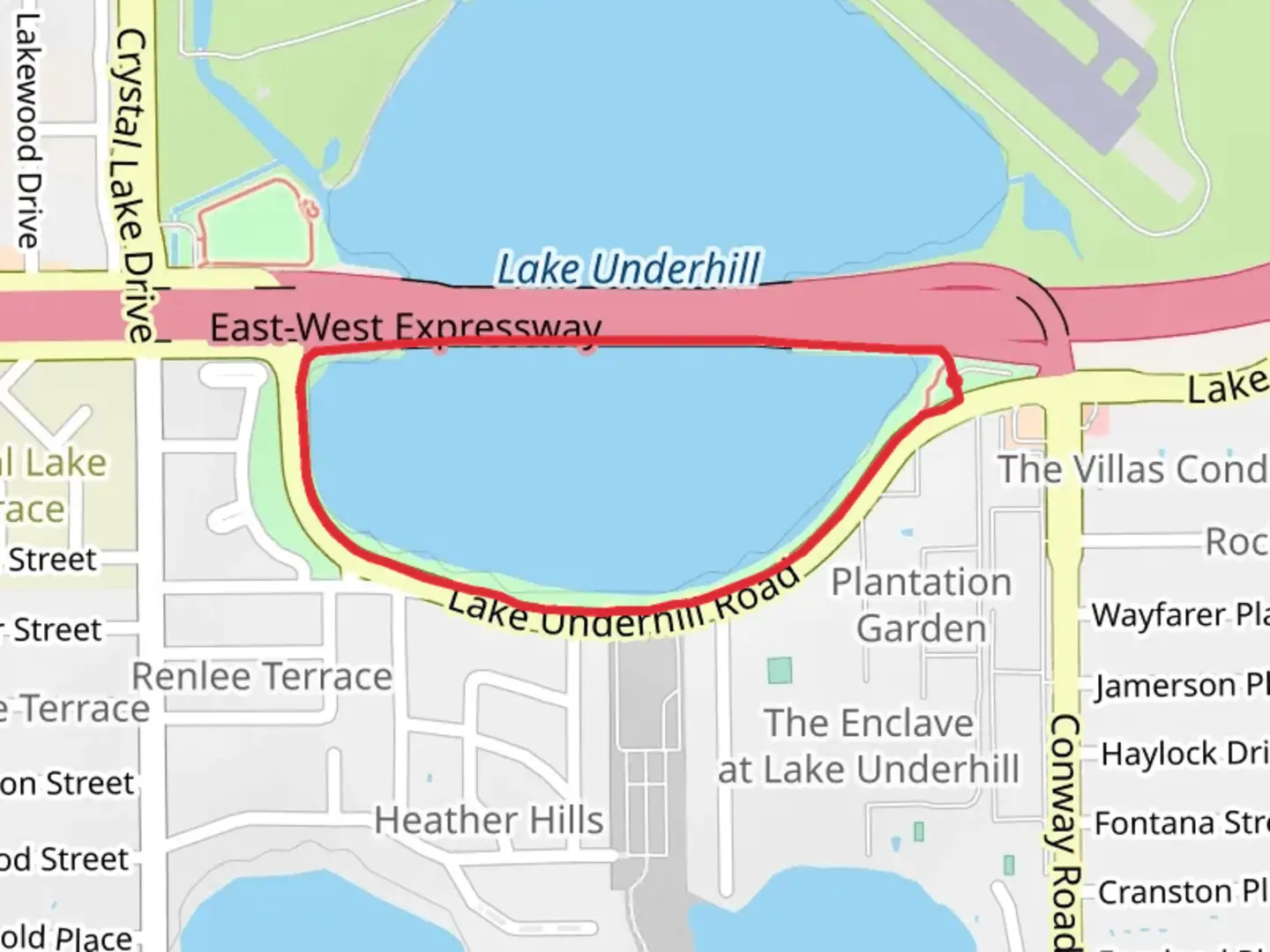 An image depicting the trail Lake Underhill Loop Path and its surrounding area.