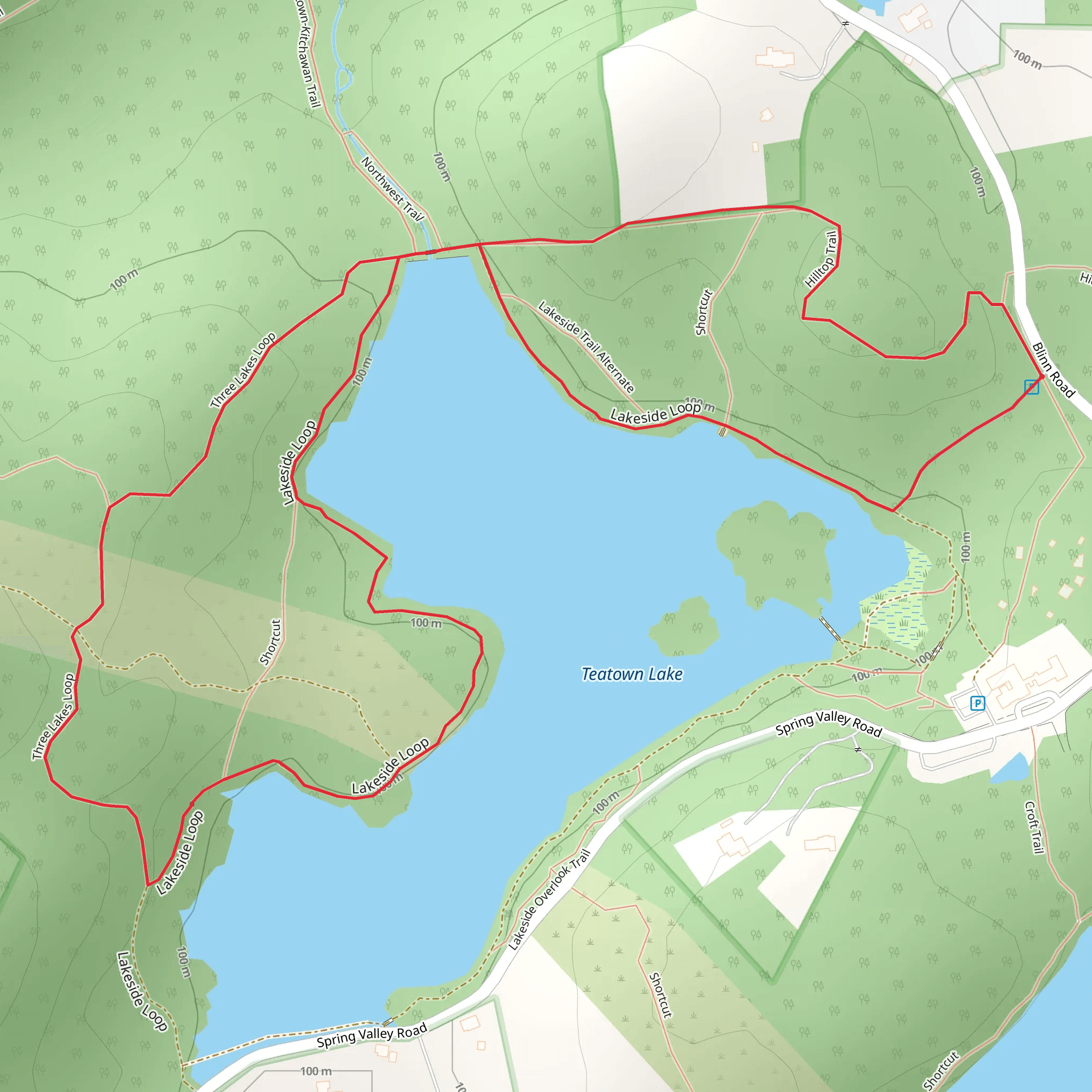 Teatown Lake from Blinn Road mobile static map
