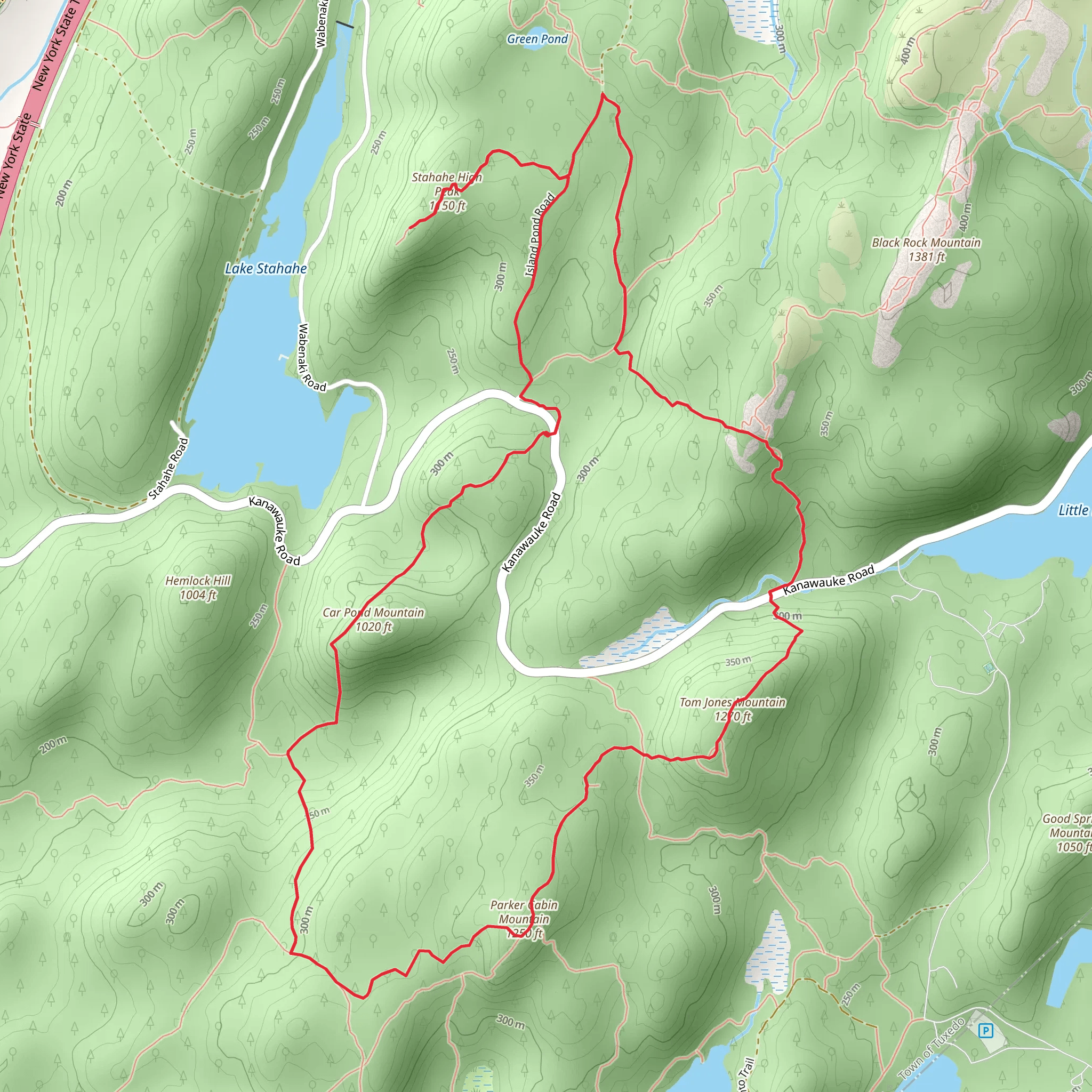 Car Pond Mountain and Tom Jones Mountain via Nurian Trail mobile static map