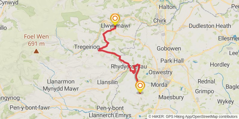 Wales Cistercian Way stage 41 Map