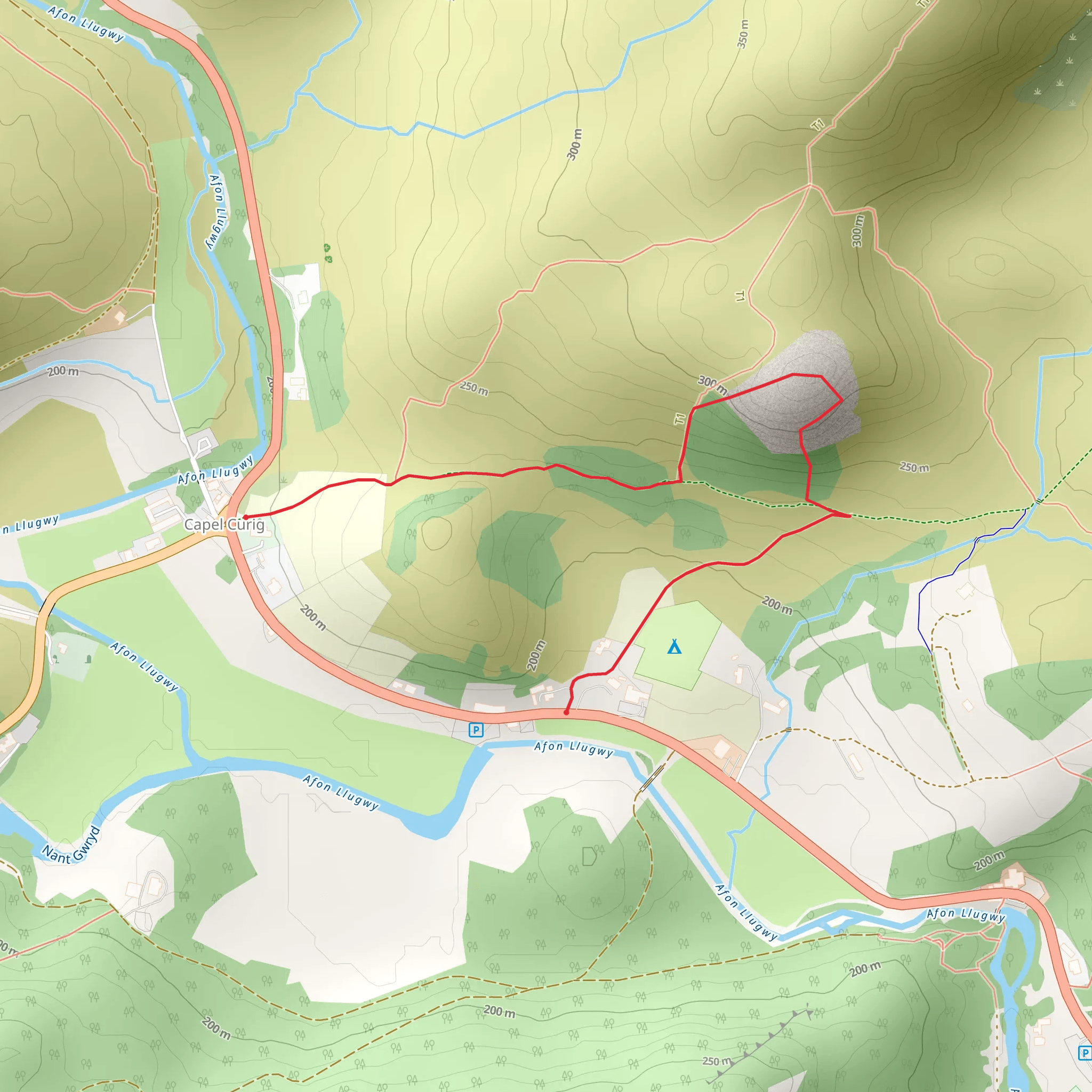 Clogwen from Bryntyrch - Capel Curig mobile static map