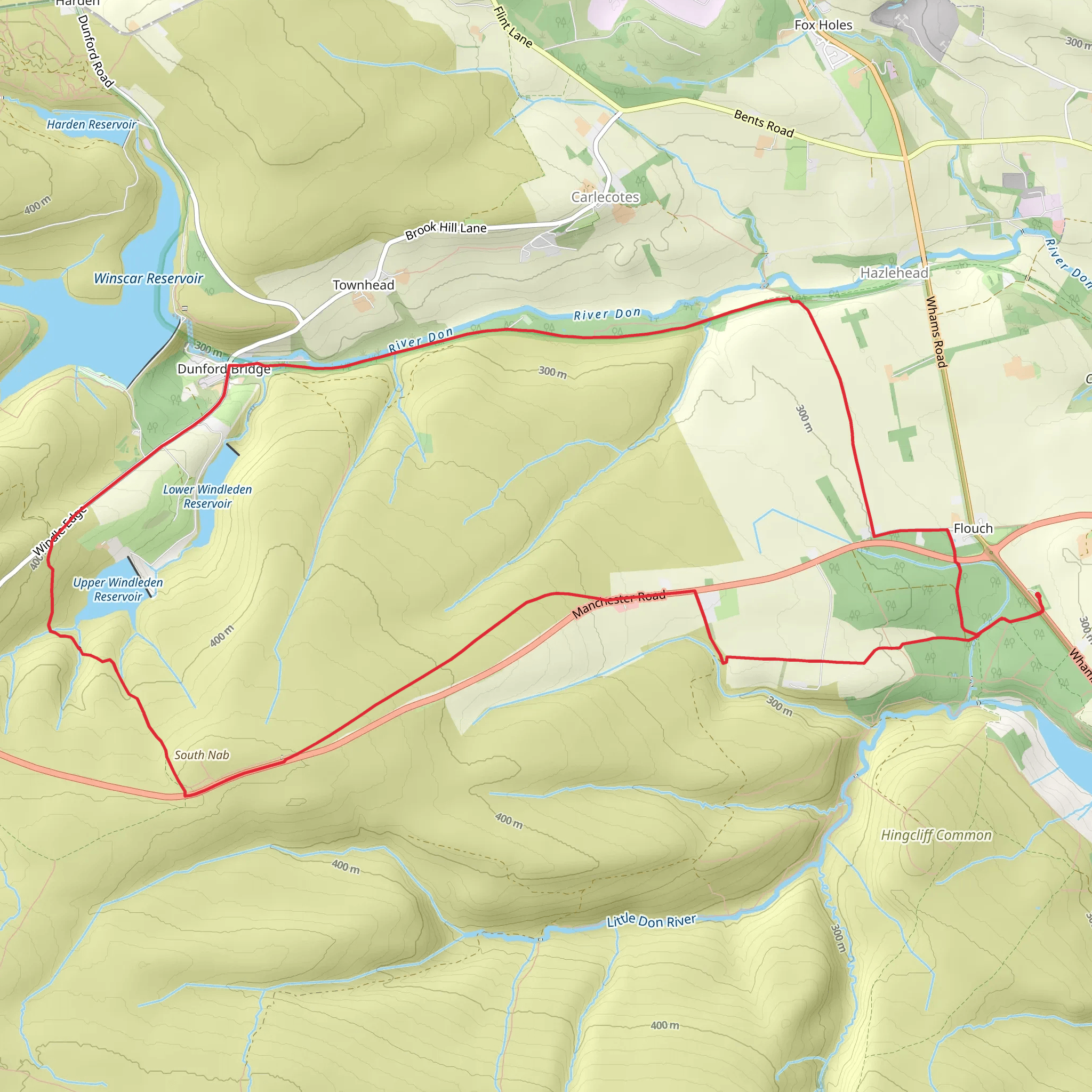 Flouch and Winscar mobile static map