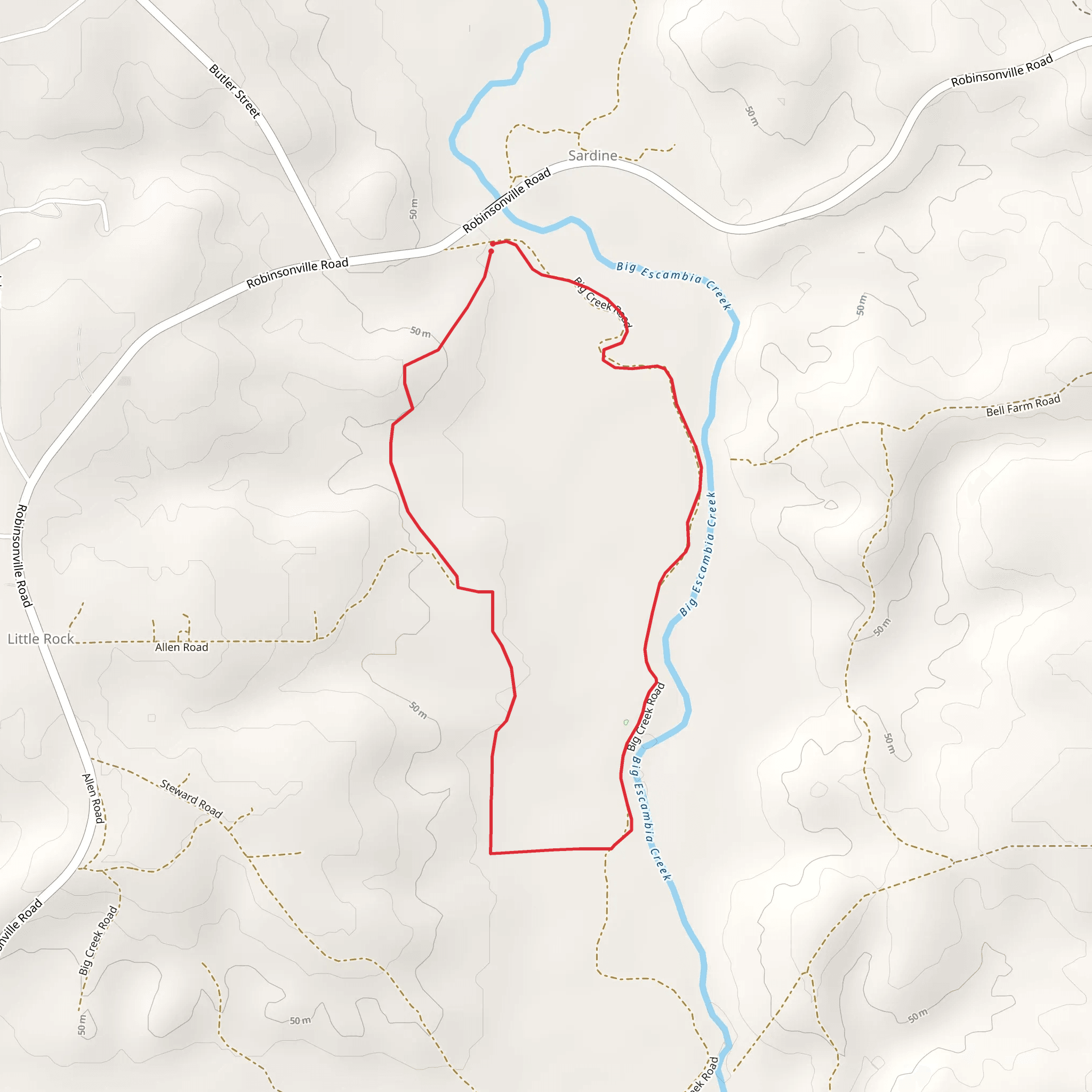 Big Escambia Creek Loop mobile static map
