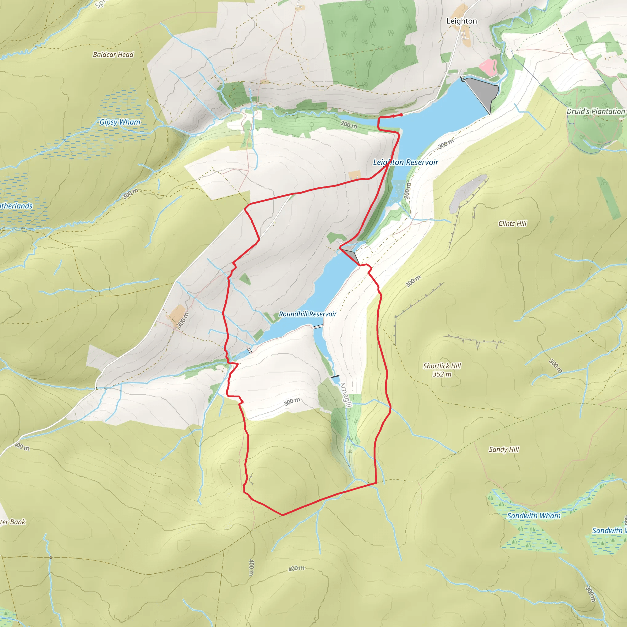 Leighton Reservoir Loop mobile static map
