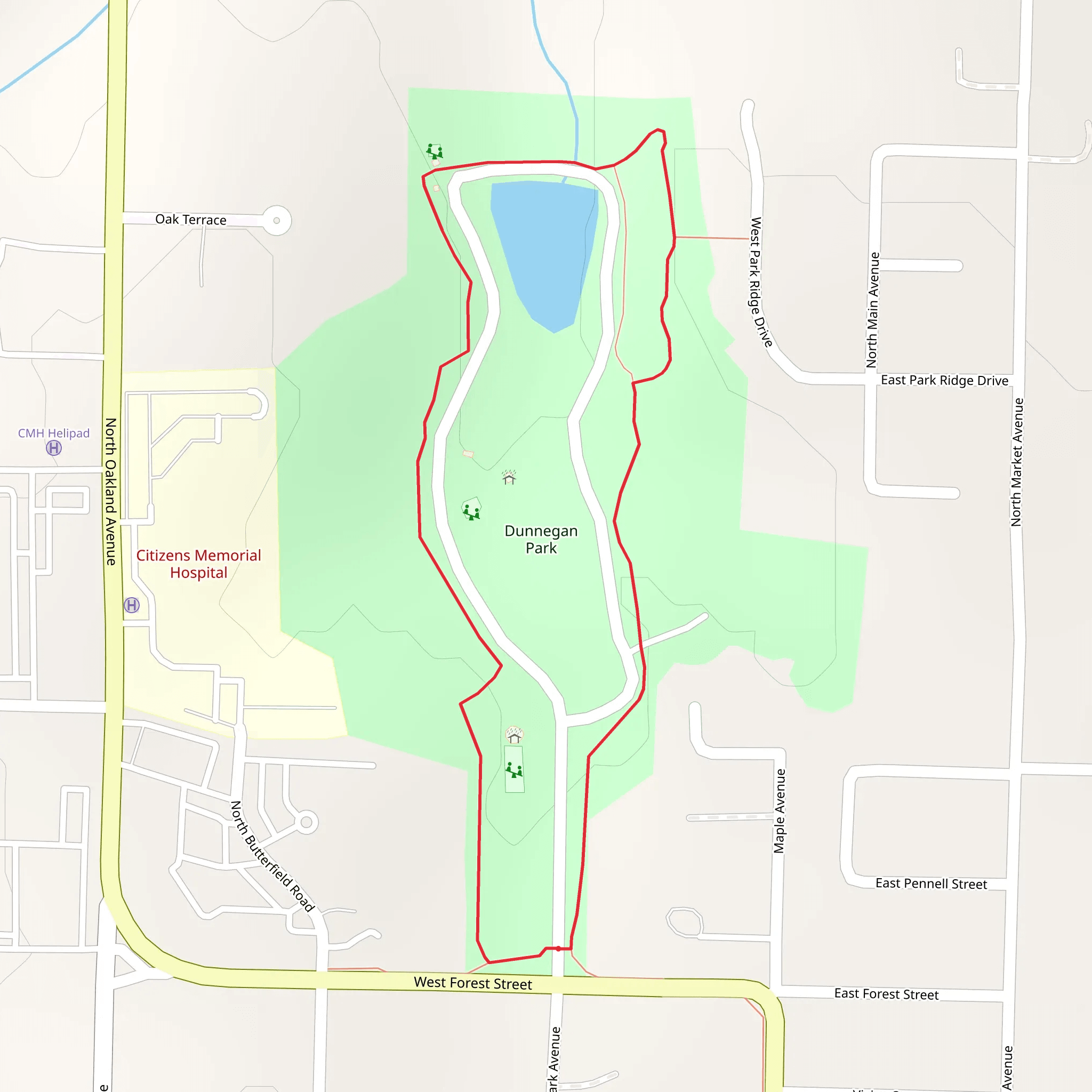 Dunnegan Park Loop mobile static map