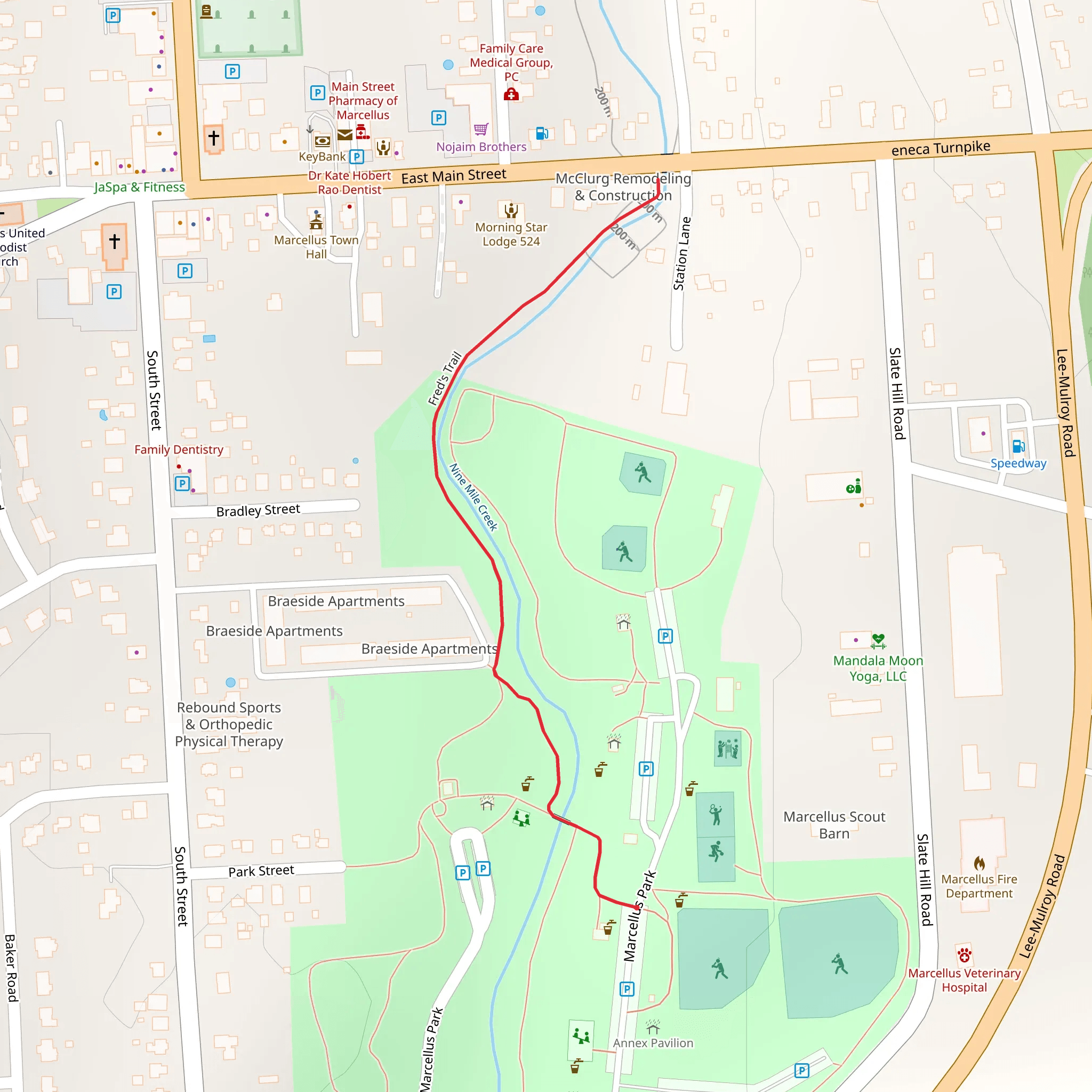 Fred's Trail - Marcellus Park mobile static map