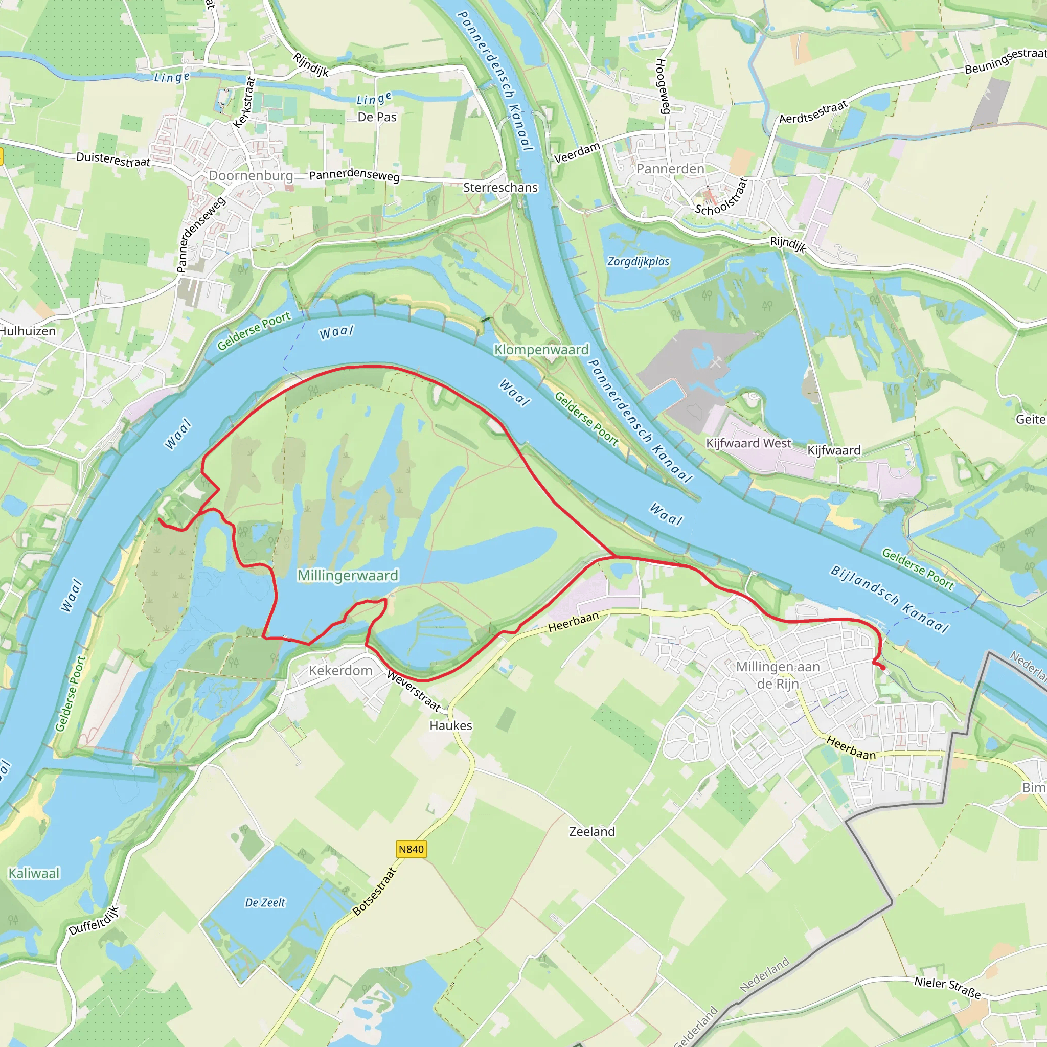 Millingerwaard Loop mobile static map
