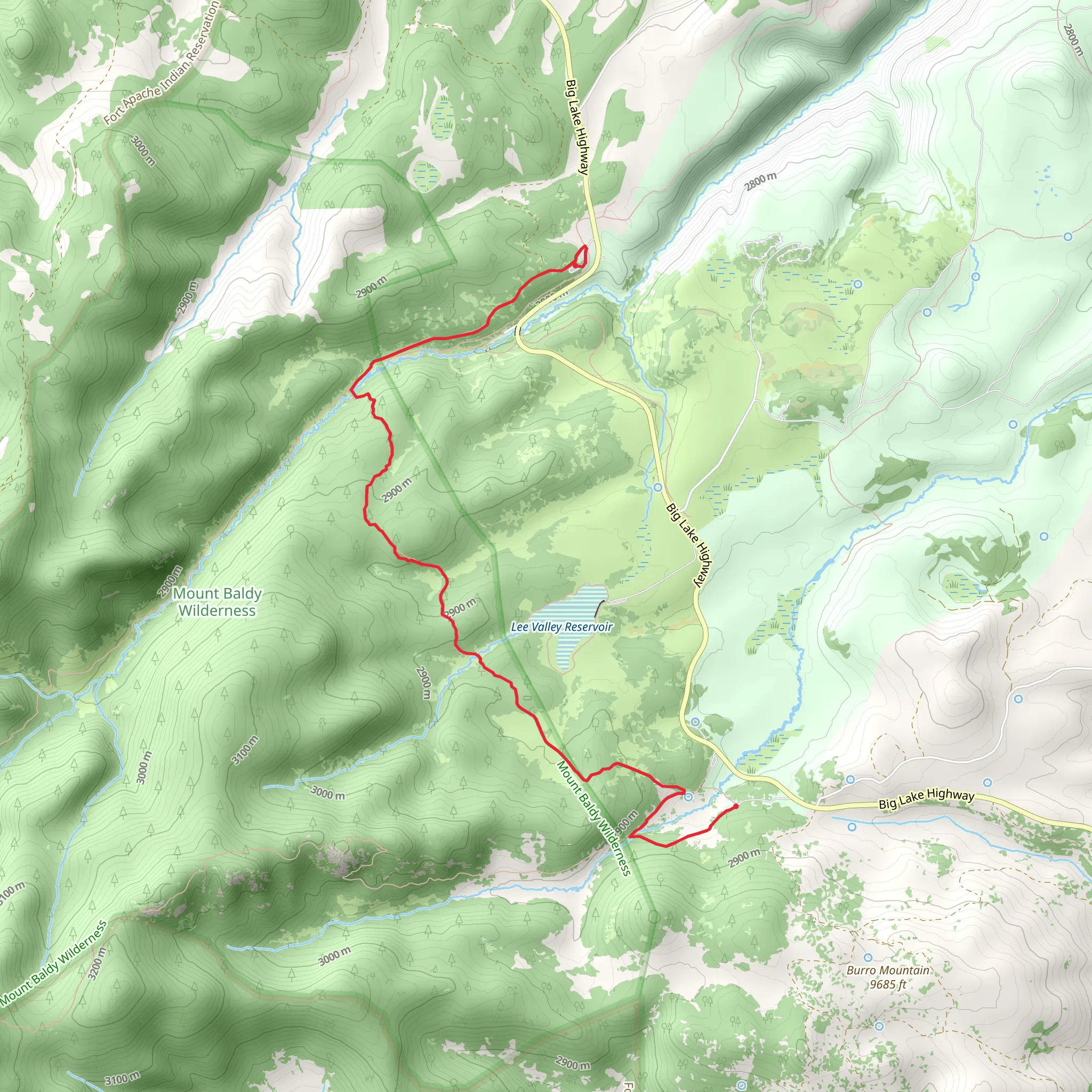 Mount Baldy Trail via West Baldy Trail mobile static map