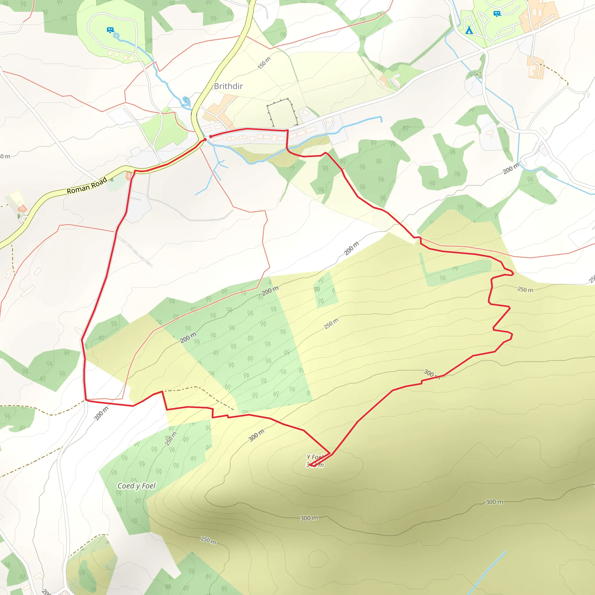 Foel Caerynwch Path - Dolgellau mobile static map