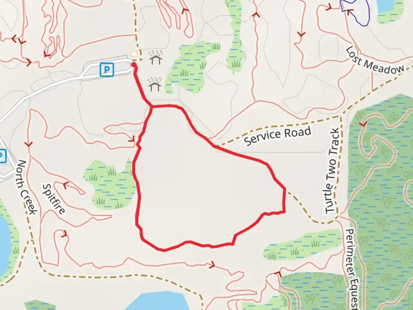 An image depicting the trail Old Agrico Hiking Loop Trail and its surrounding area.