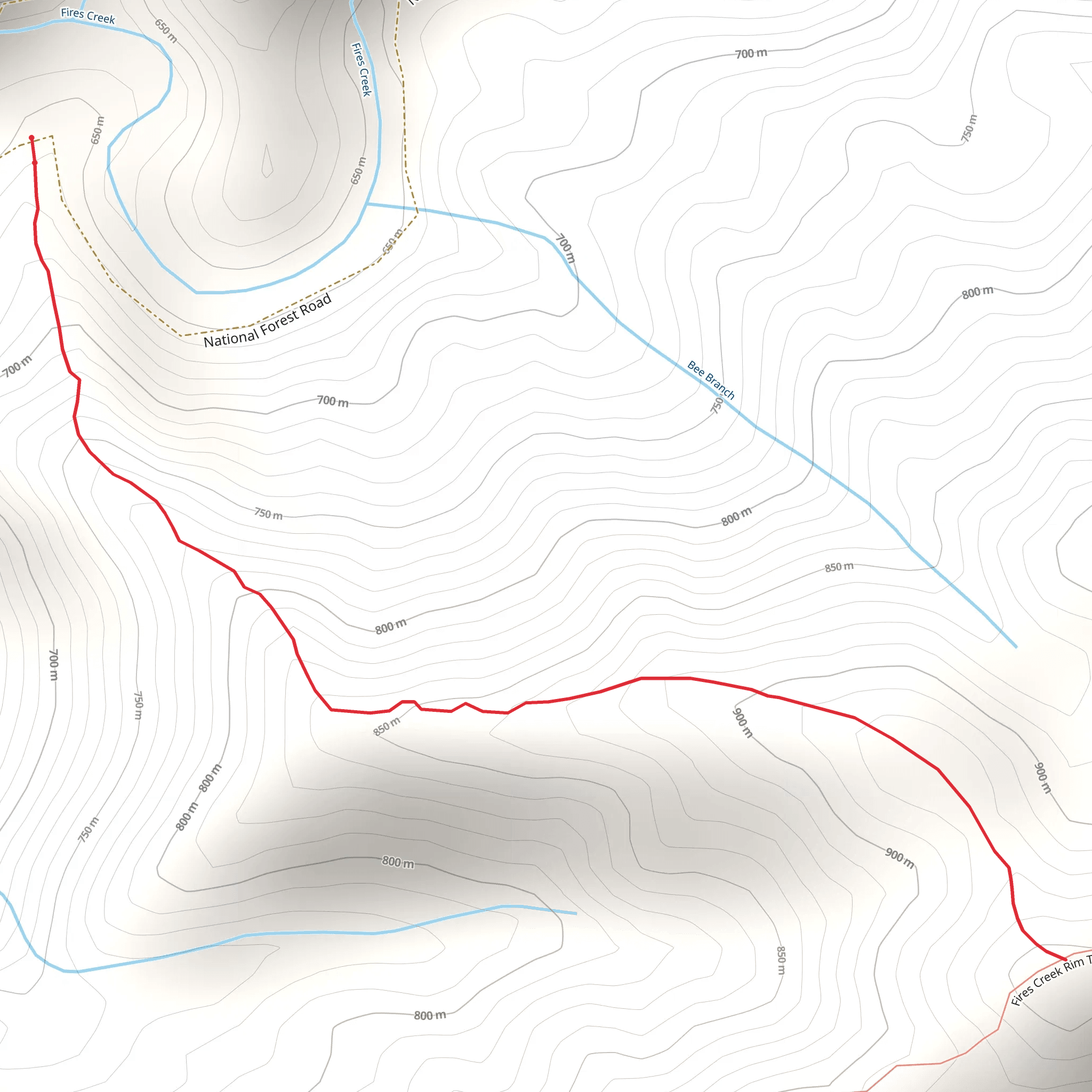 Omphus Ridge Trail mobile static map
