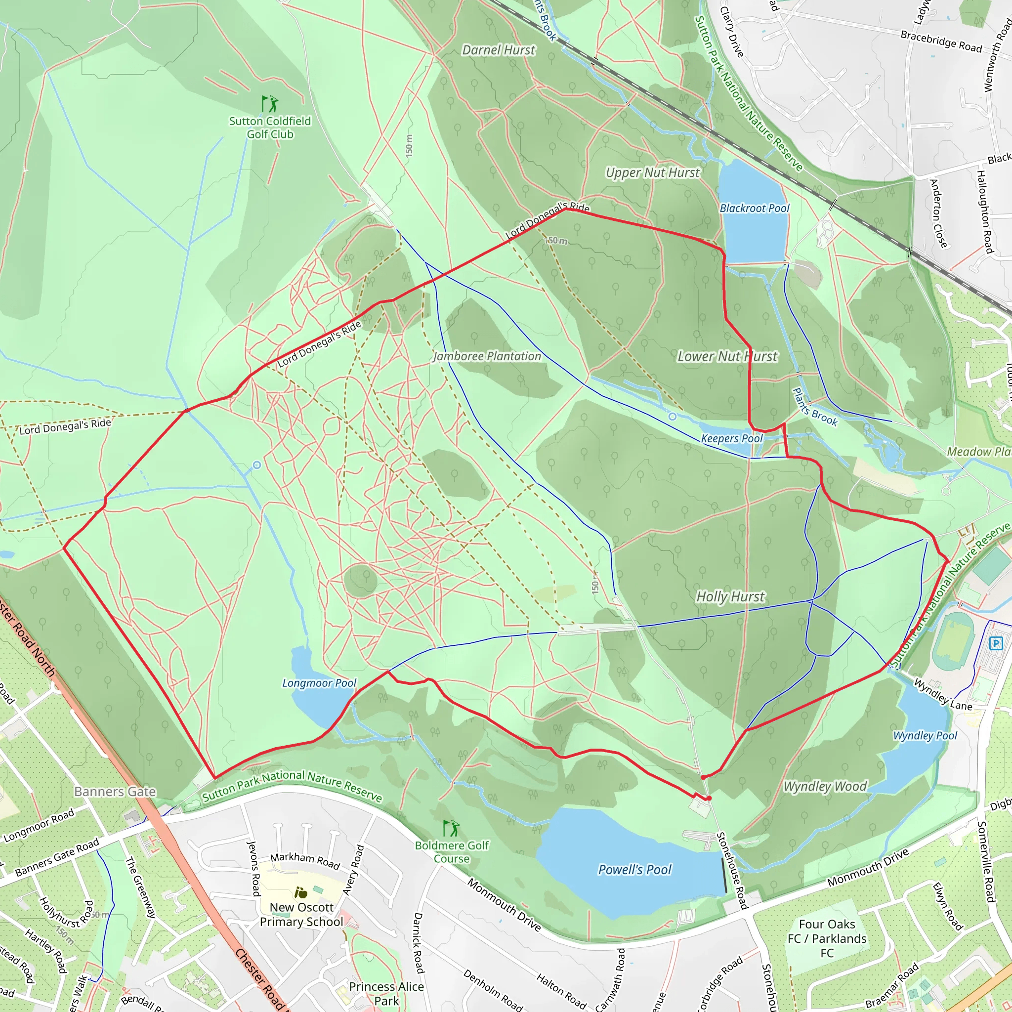 Sutton Park Loop mobile static map