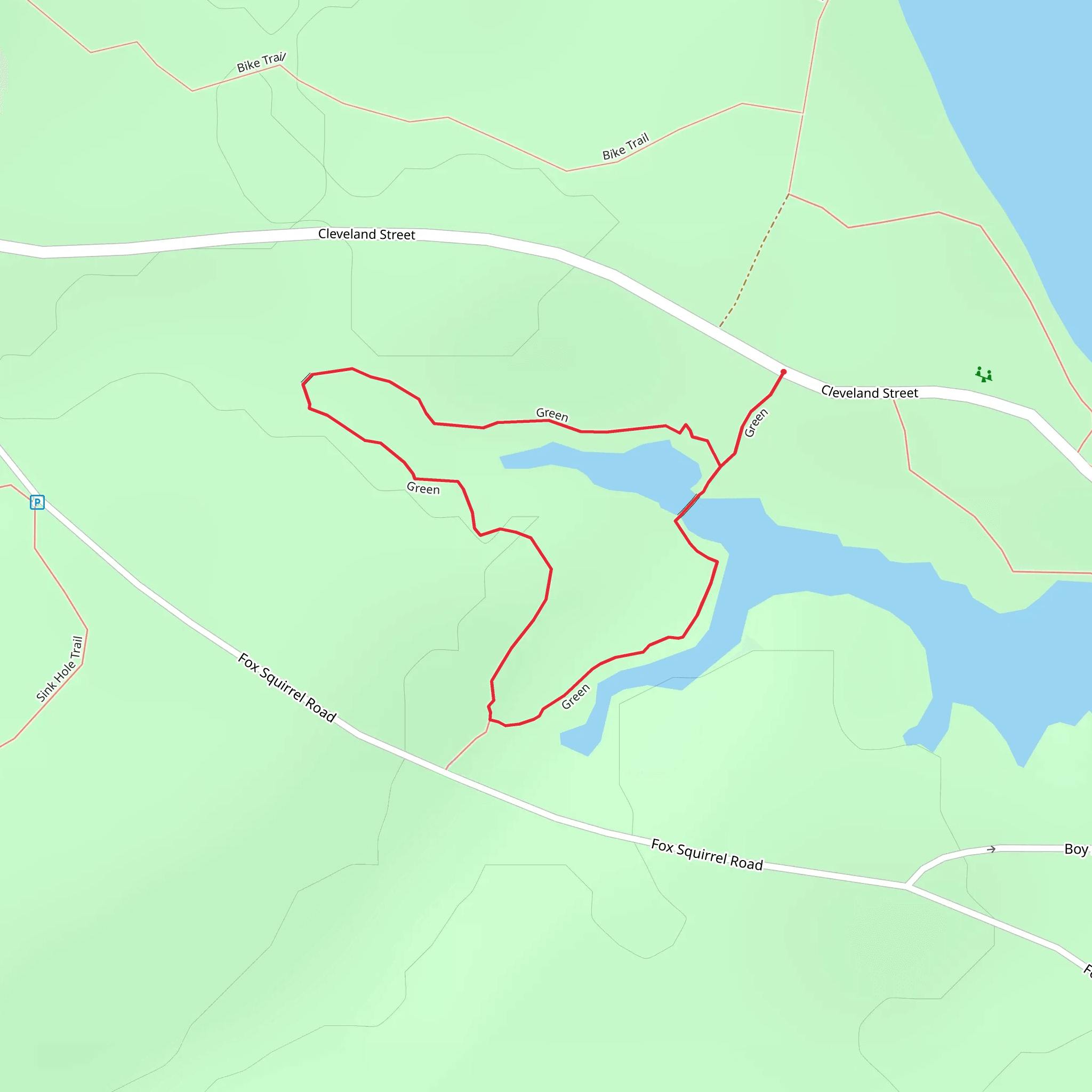 Green Trail Loop from Cleveland Street mobile static map