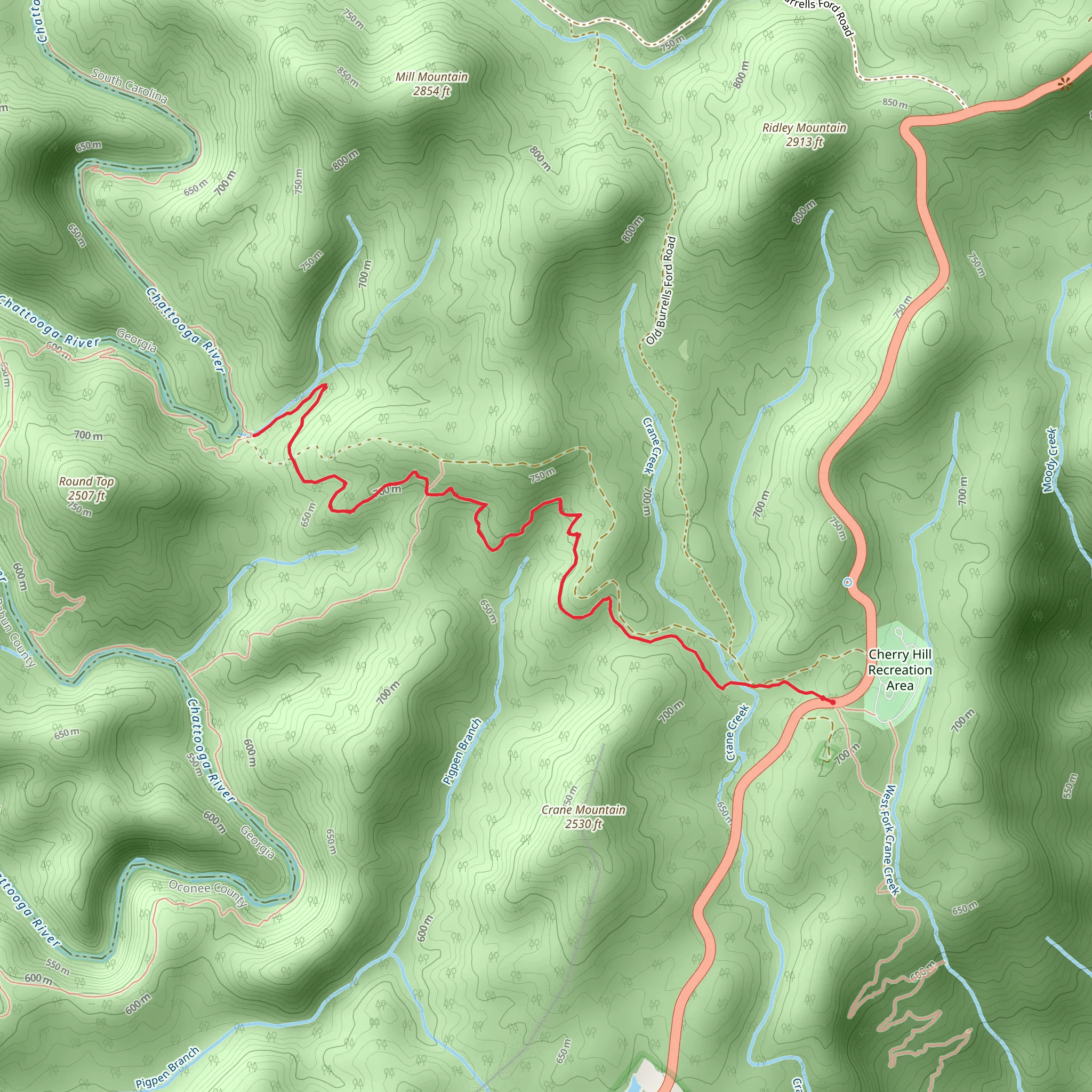 Big Bend Trail mobile static map