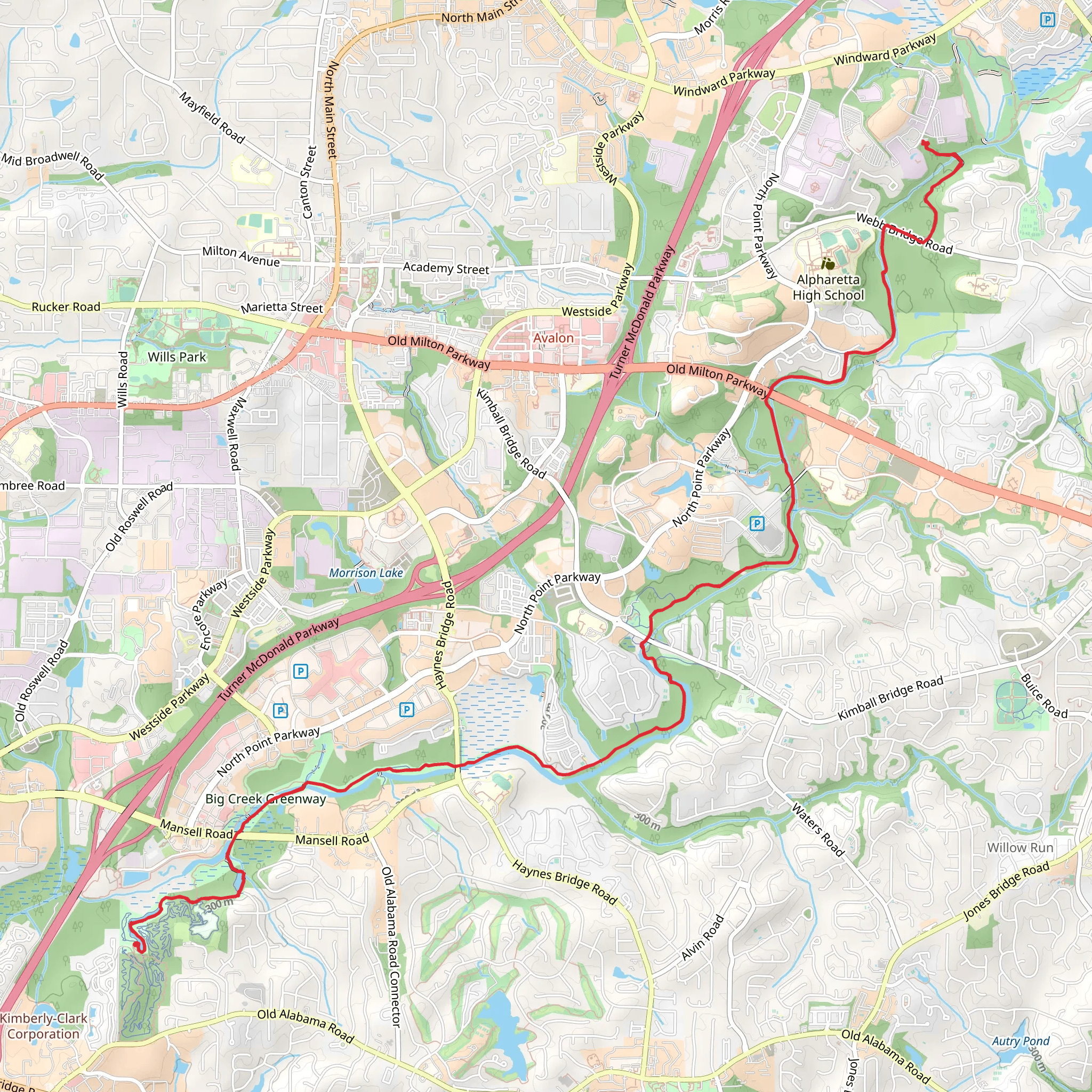 Big Creek Greenway Alpharetta mobile static map