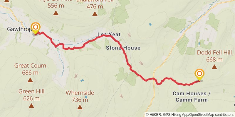 Skipton Loop via Pennine Way stage 6 Map