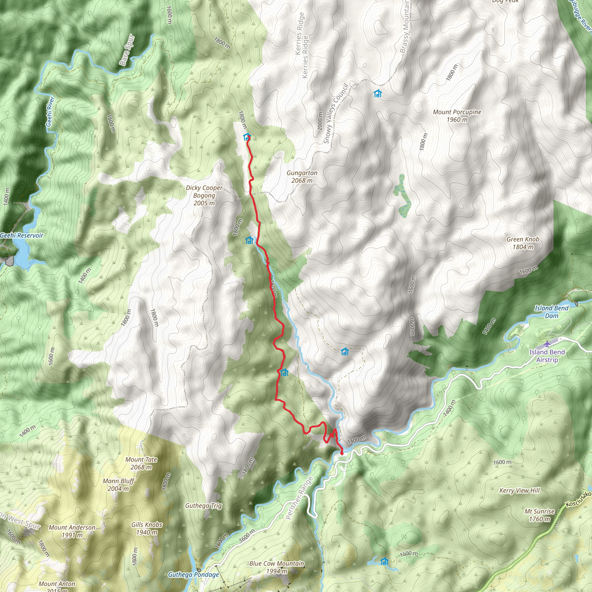 Schlink Hut Walking Track mobile static map