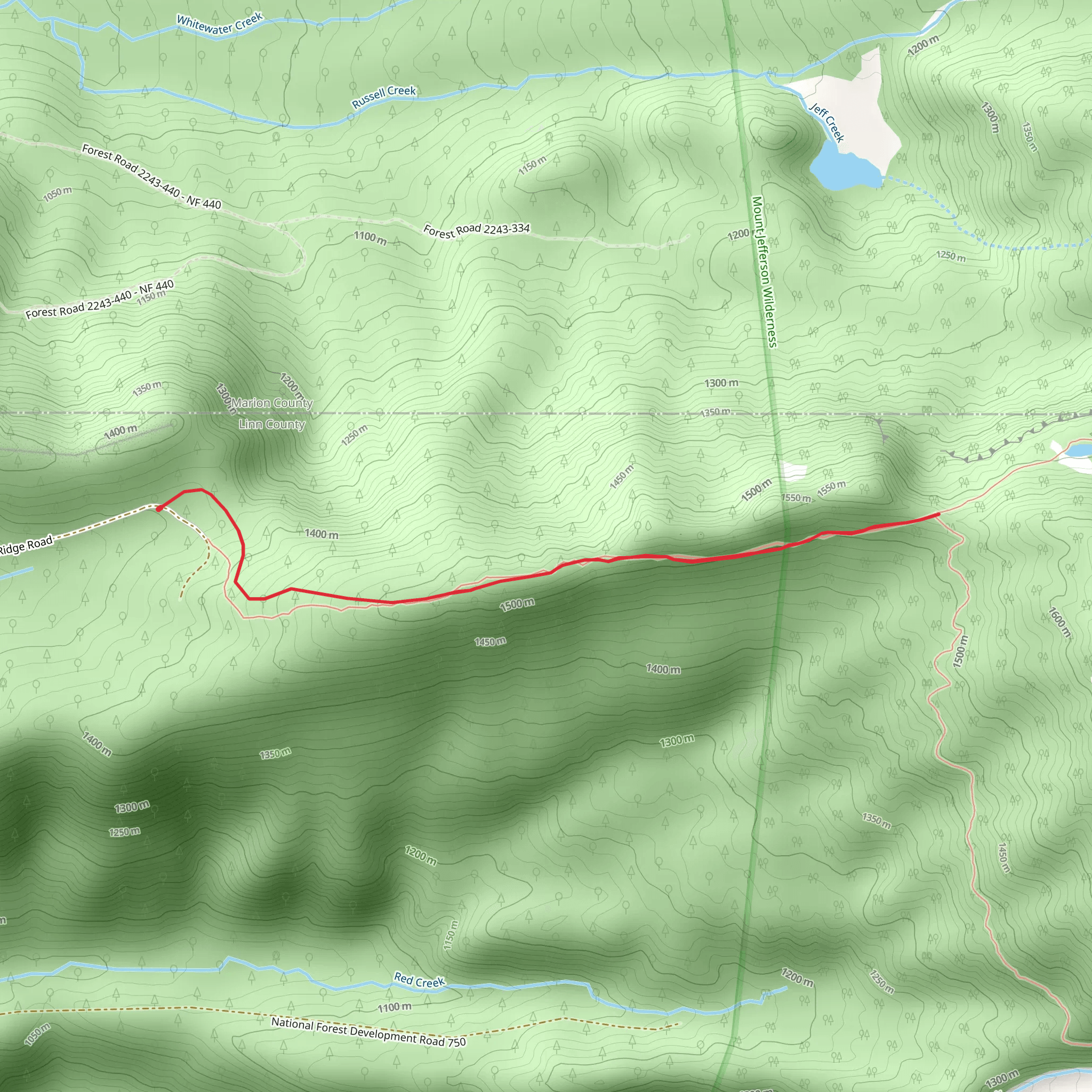 Woodpecker Ridge Trail mobile static map
