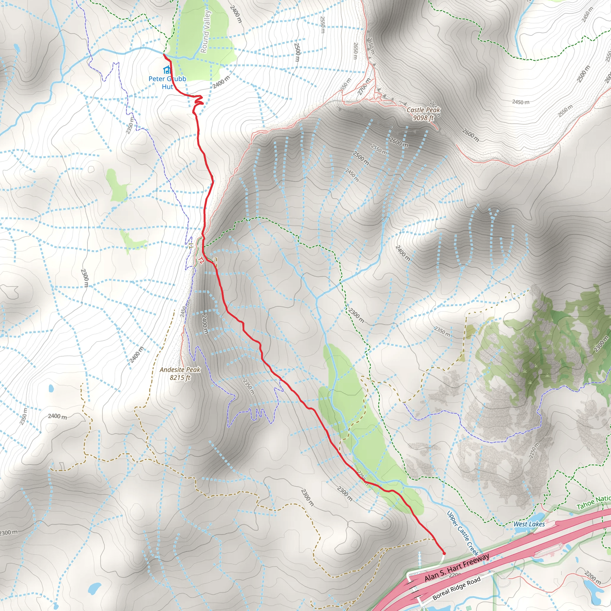 Lower Castle Creek via PCT mobile static map