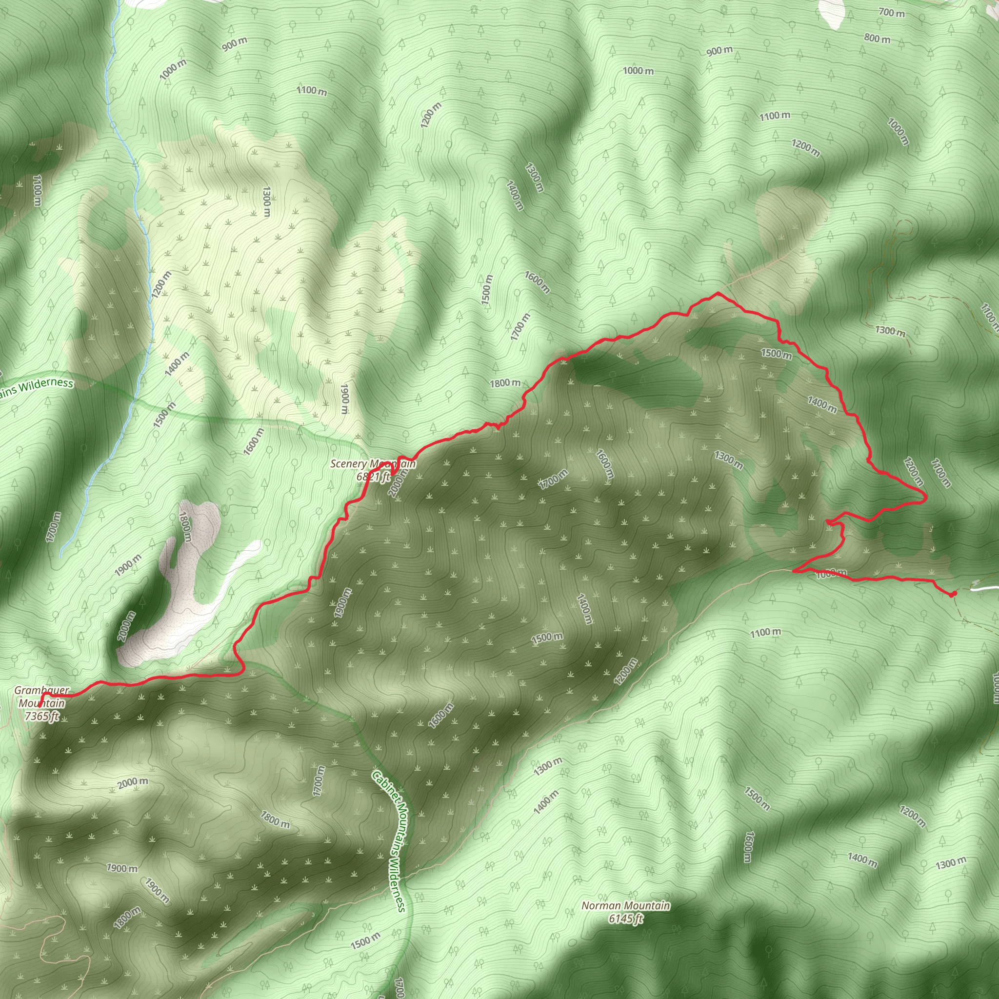Grambauer Ridge via Cedar Creek Trail mobile static map