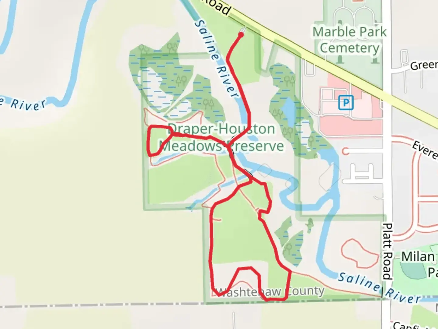 An image depicting the trail Yellow and Black Loop and its surrounding area.
