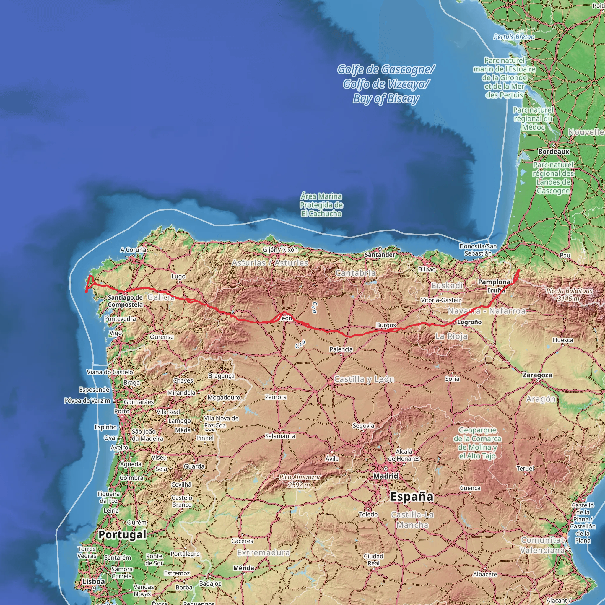Camino de Santiago Francés mobile static map