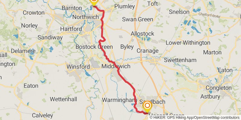 Trent and Mersey Canal Walk stage 2 Map