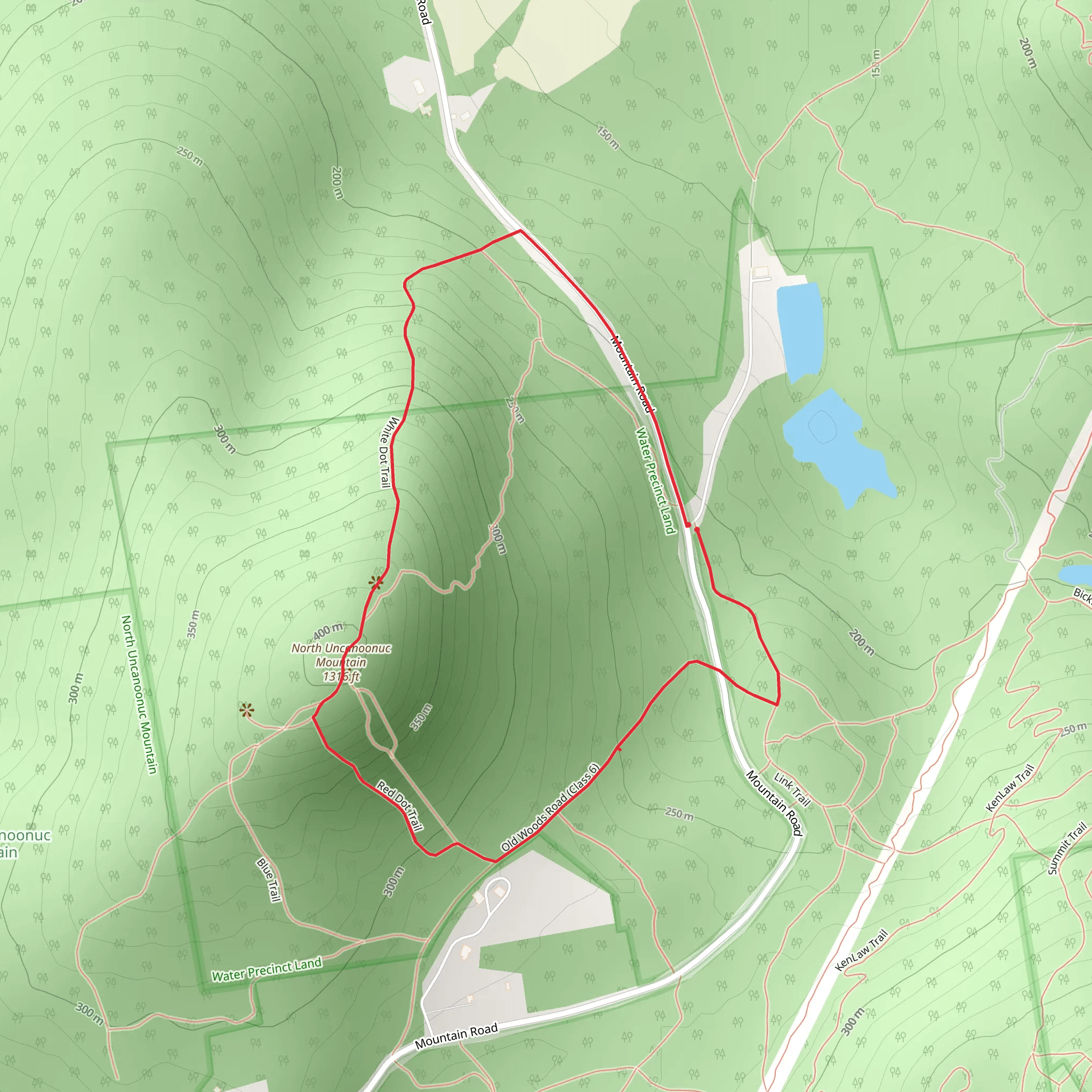 North Uncanoonuc Mountain Loop mobile static map