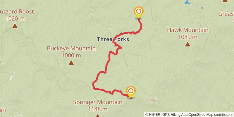 Southeastern Serpentine Trail stage 58 Map