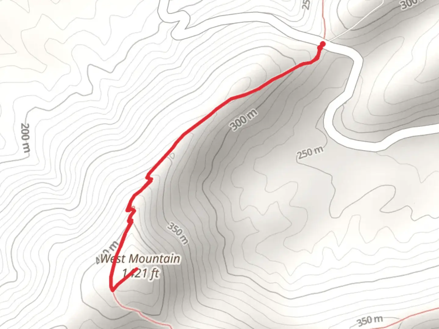 An image depicting the trail West Mountain via Sunset Trail and its surrounding area.