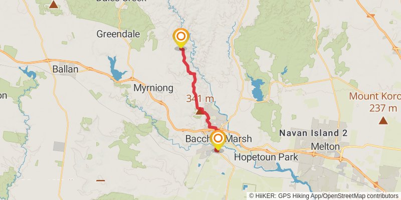 Great Dividing Trail - Lerderderg Track stage 5 Map