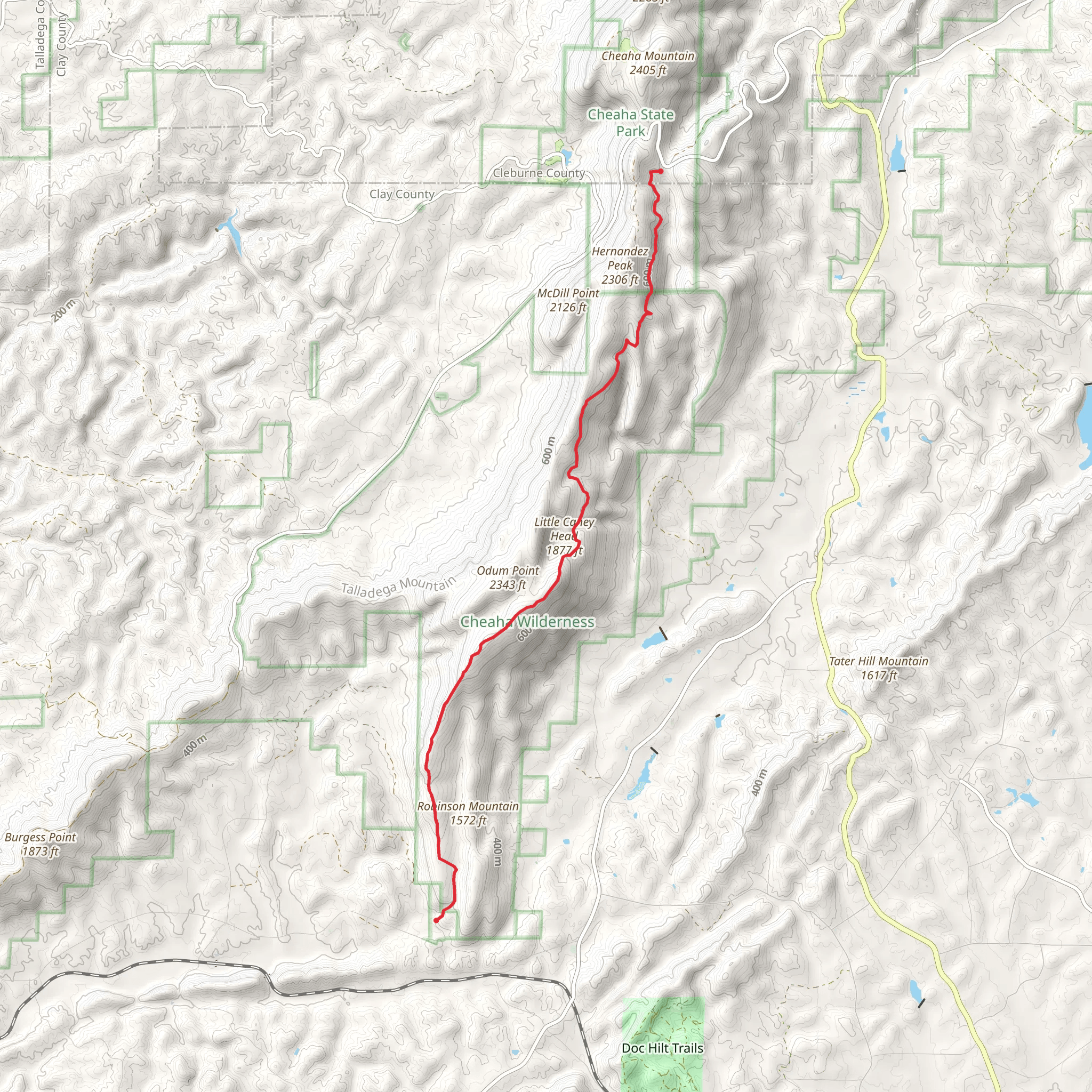 Parker High Point and Little Caney Head Walk mobile static map