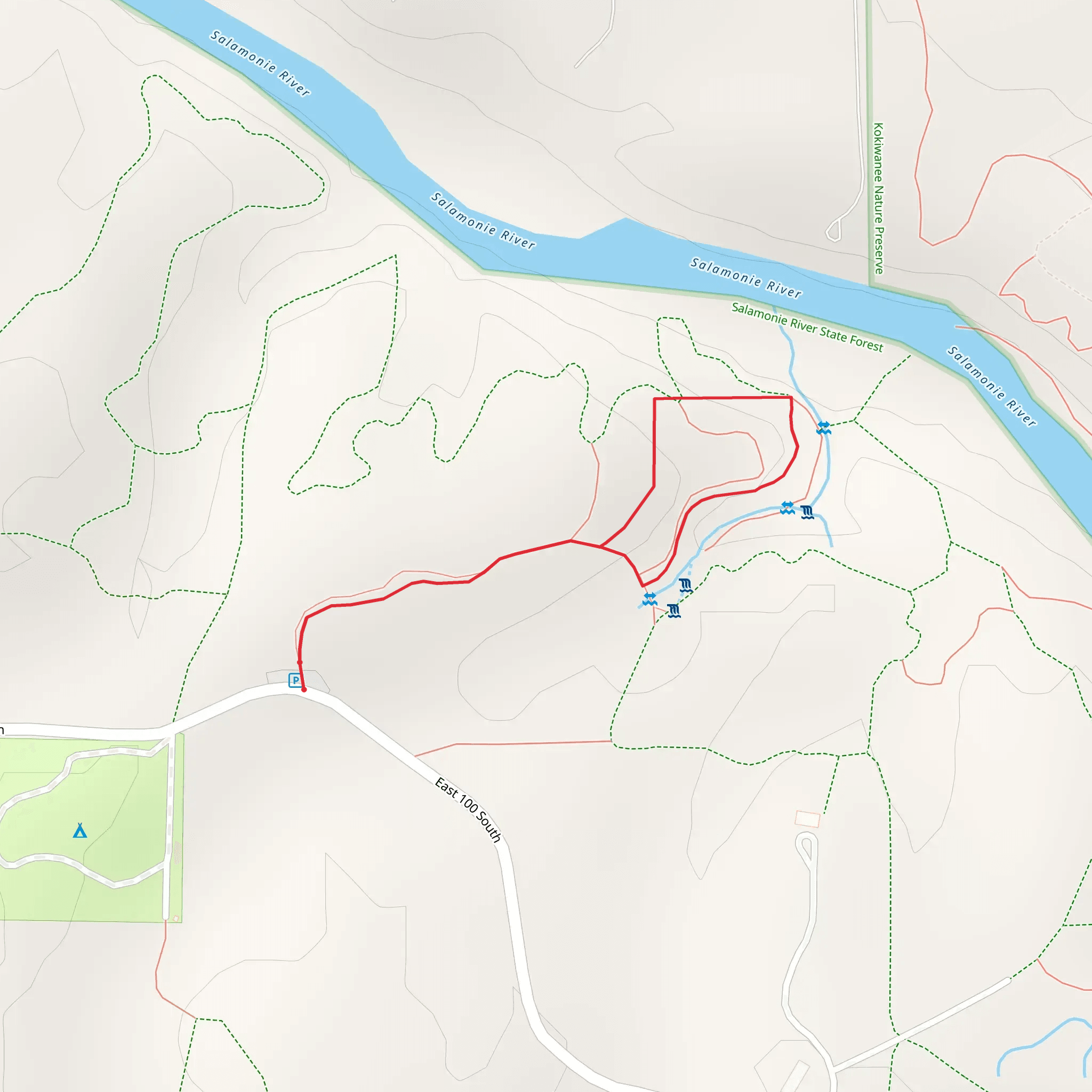 Salamonie River Southside Loop mobile static map