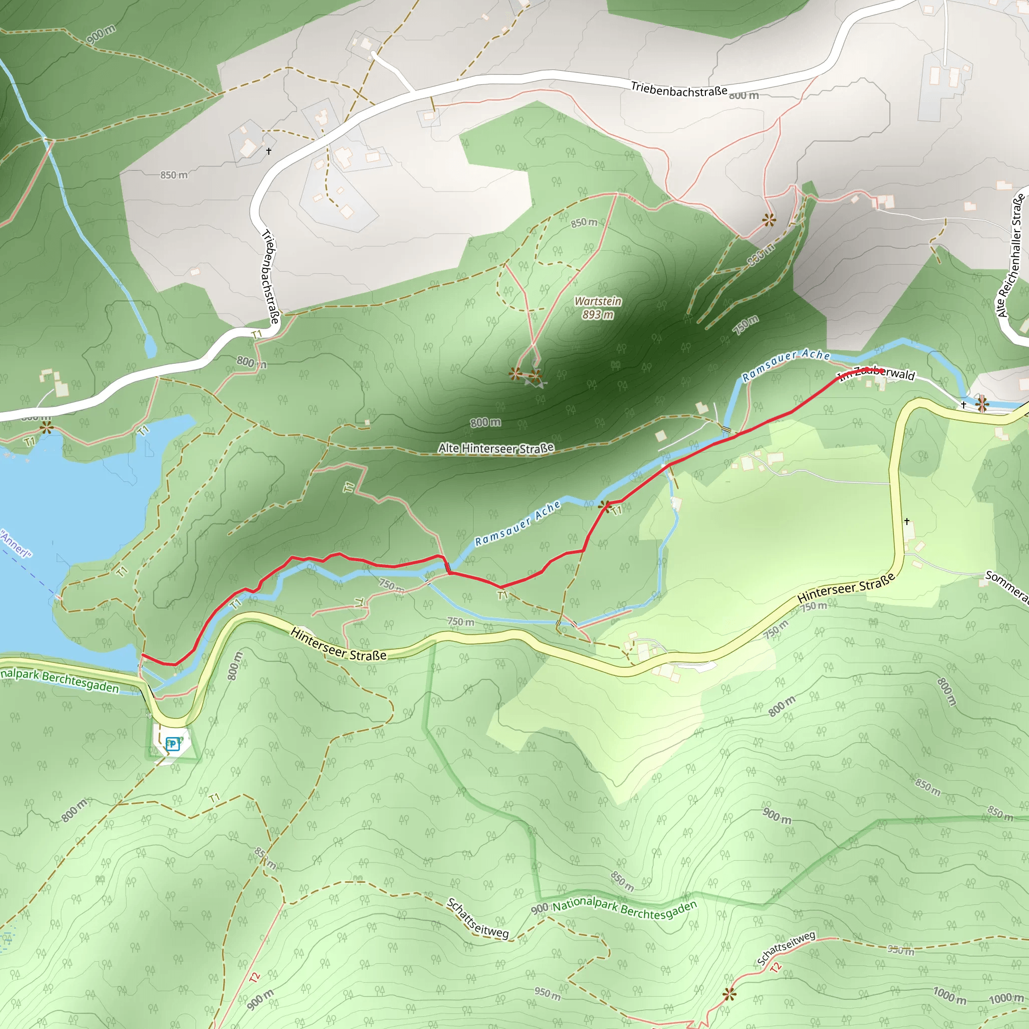 Hintersee Walk via Wasserpiele mobile static map