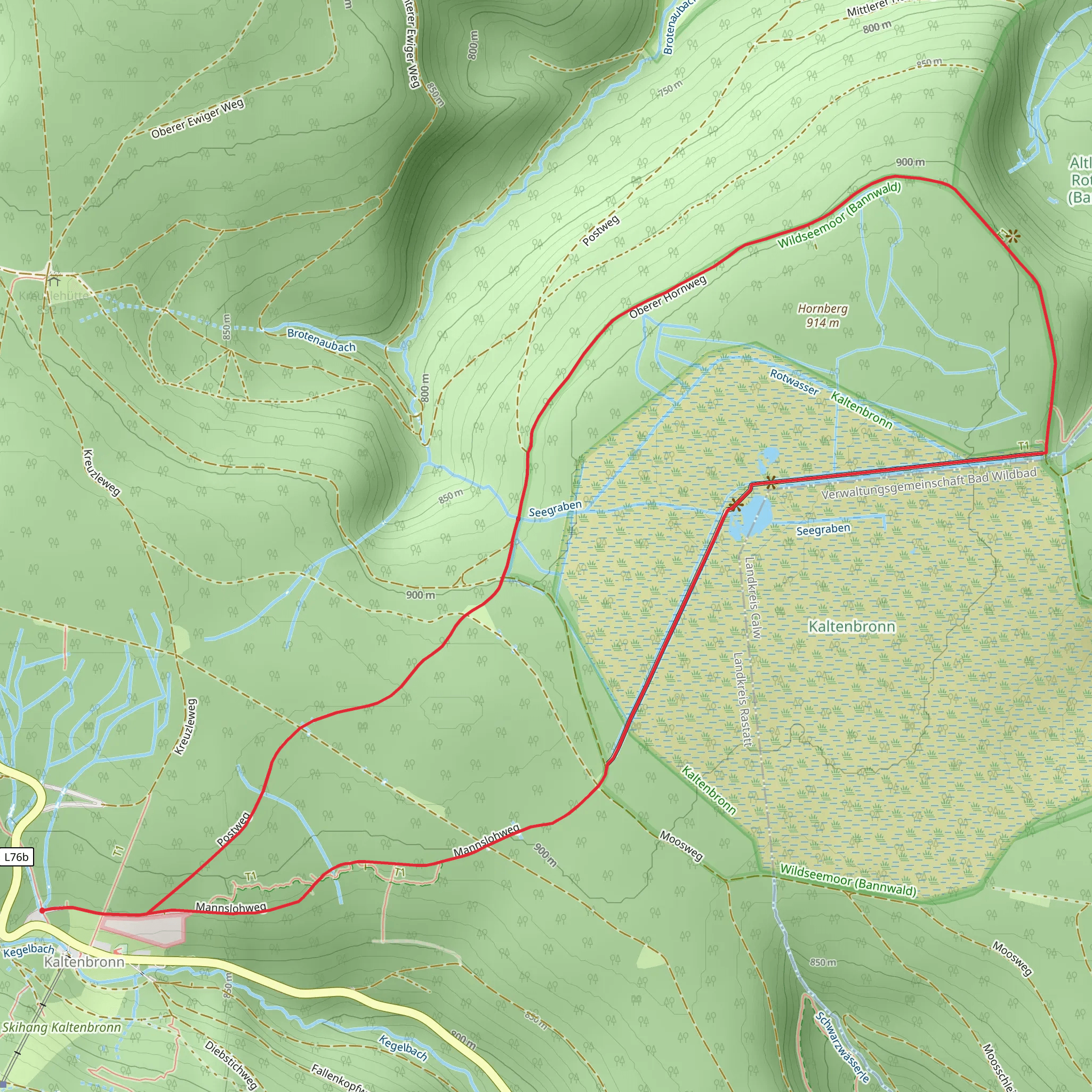 Wildsee via Horn Saatschulhuette and Leonhardhuette mobile static map