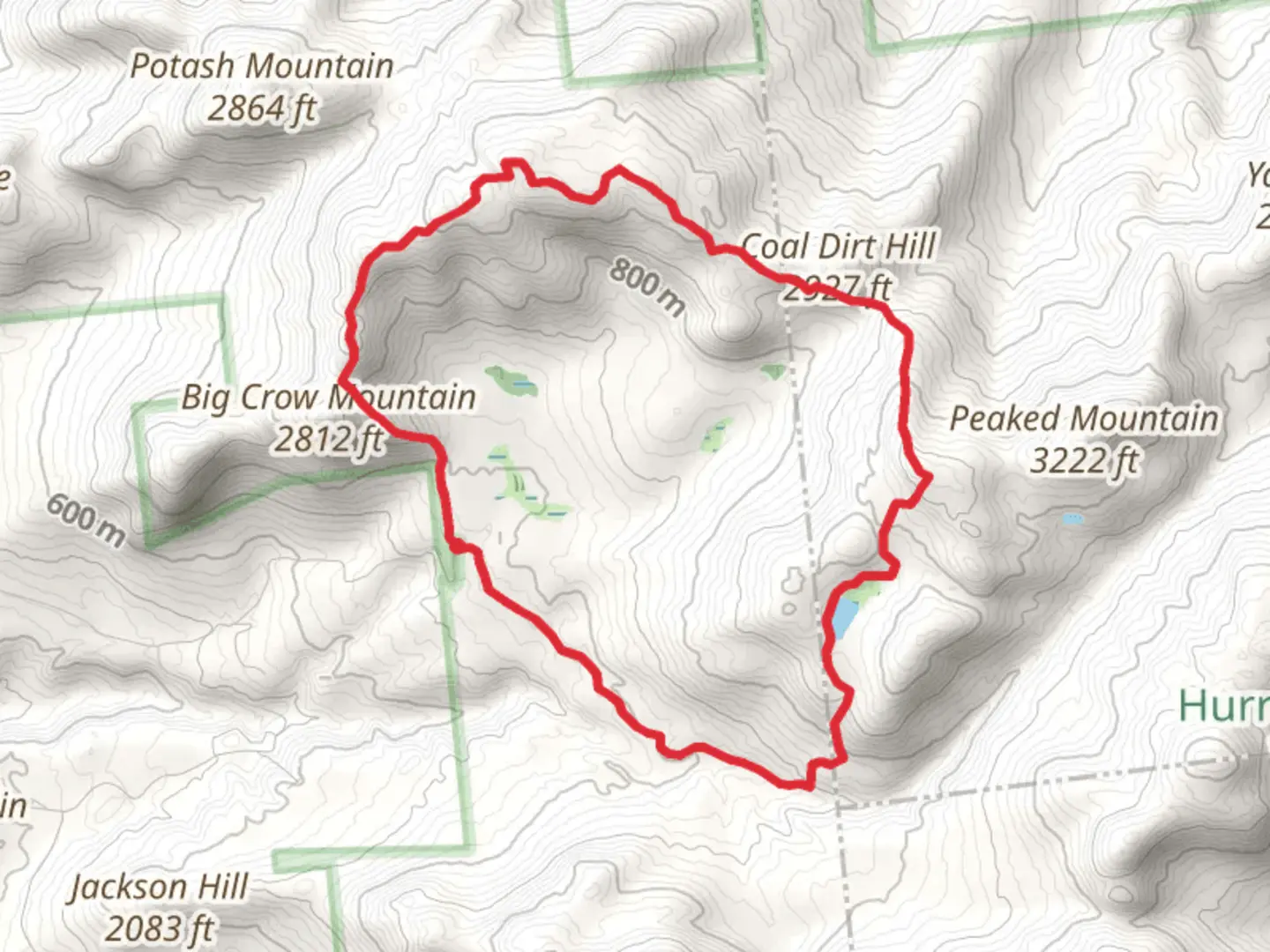 An image depicting the trail Coal Dirt Hill and Weston Mountain Loop Trail and its surrounding area.