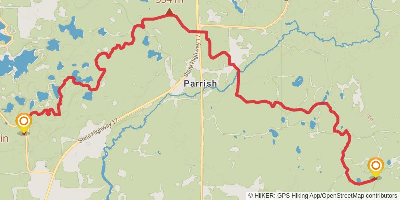 Ice Age National Scenic Trail stage 28 Map