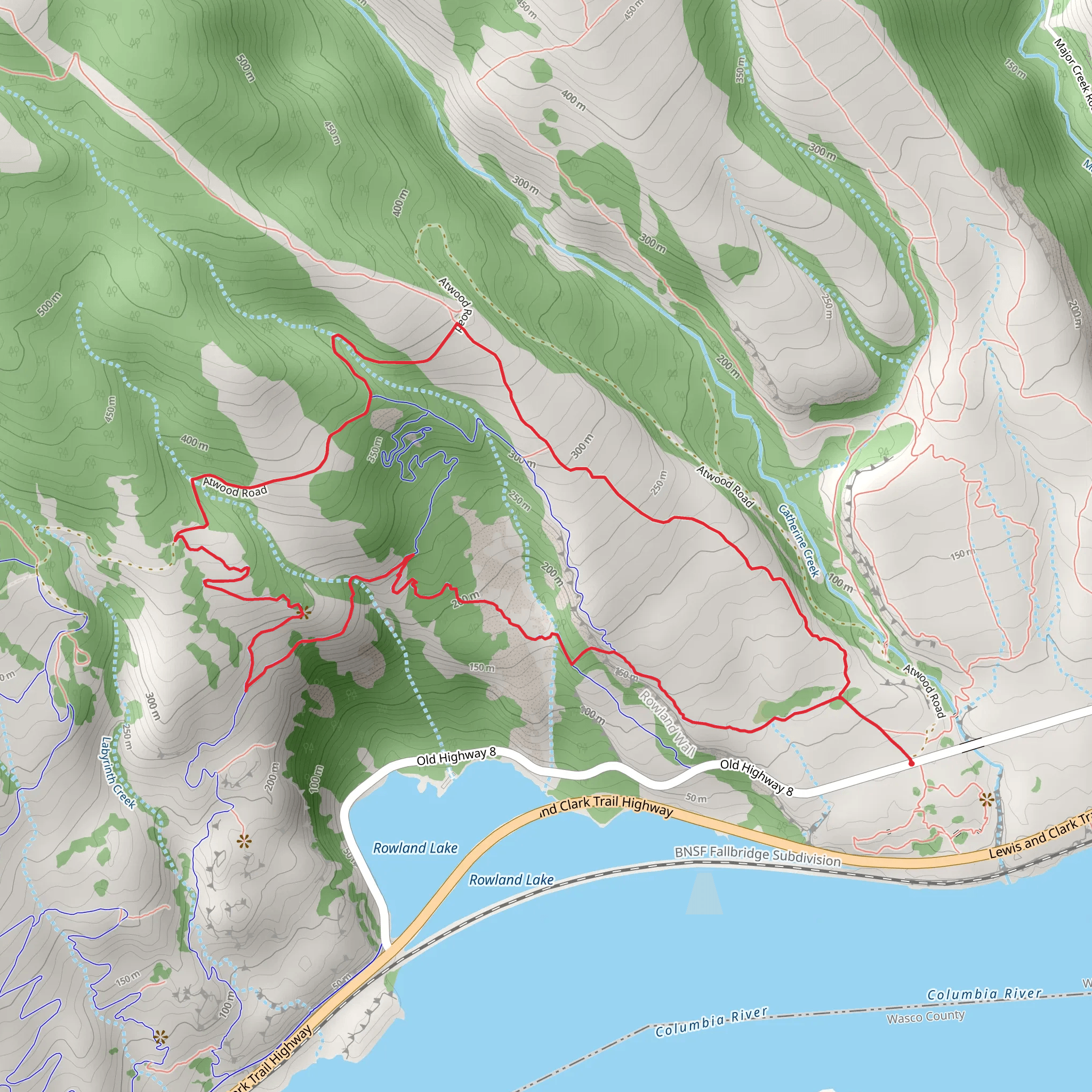 Desert Parsley Trail and Upper Labyrinth Trail mobile static map