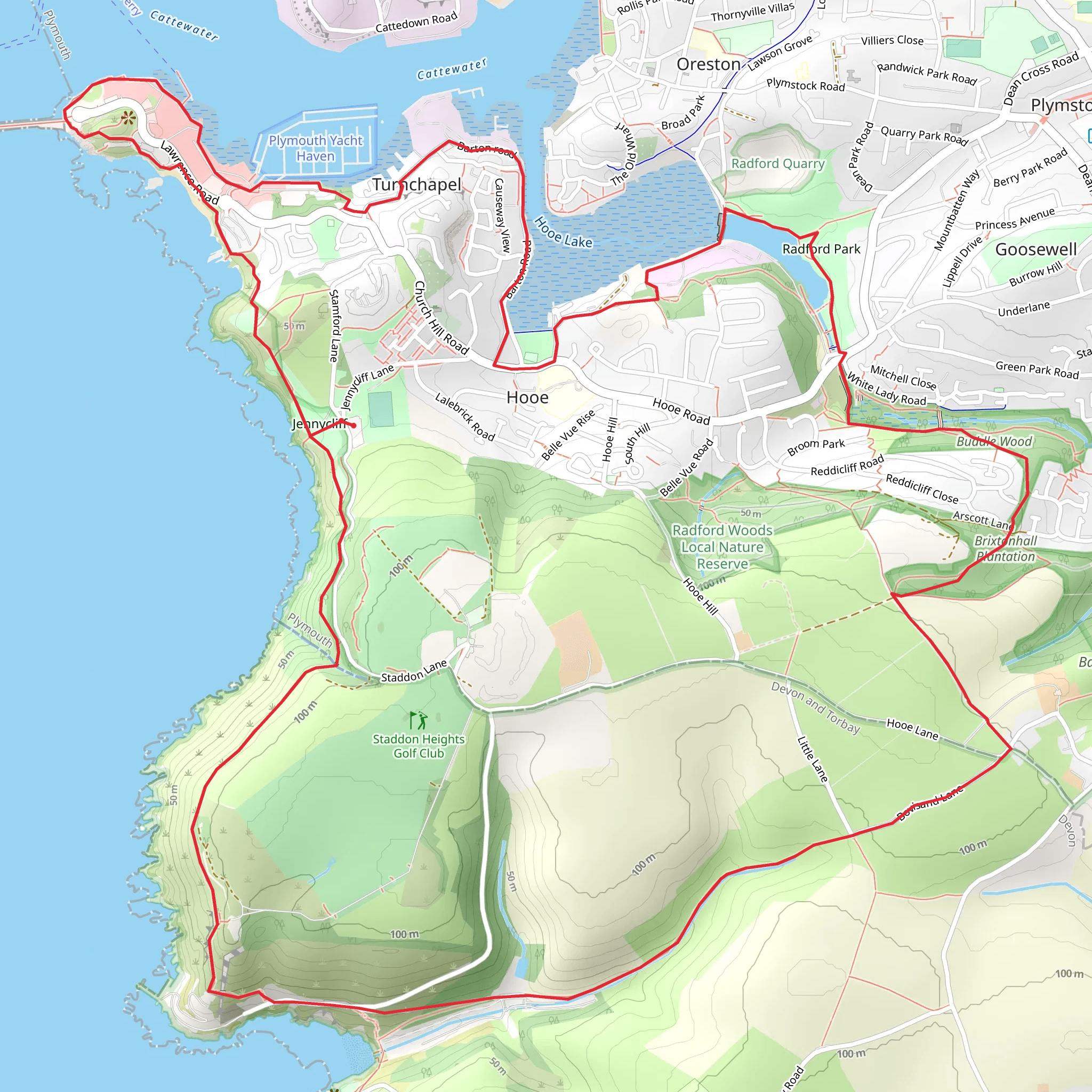 Bovisand and Hooe Lake Walk mobile static map