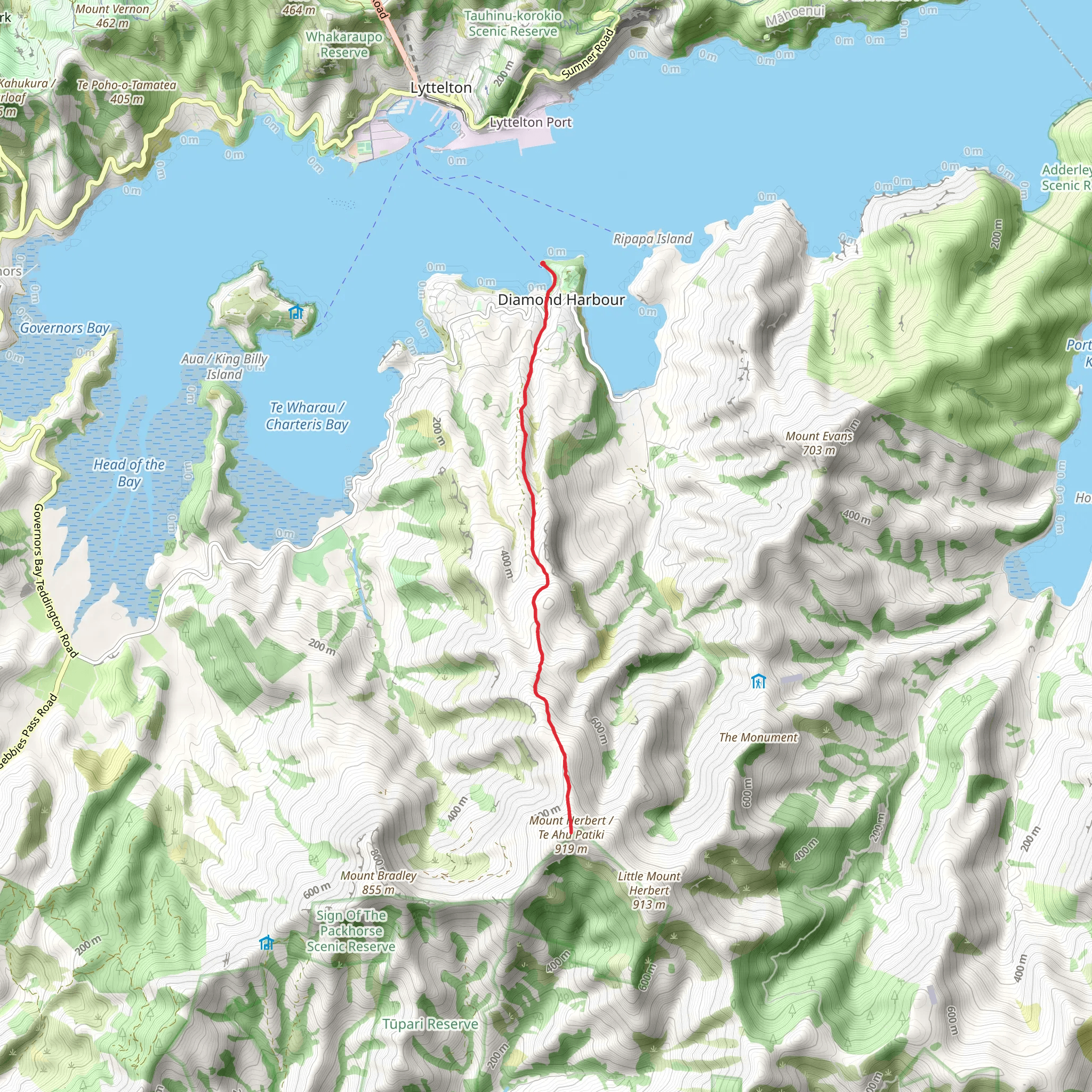 Mount Herbert Walkway - Te Ahu Patiki mobile static map
