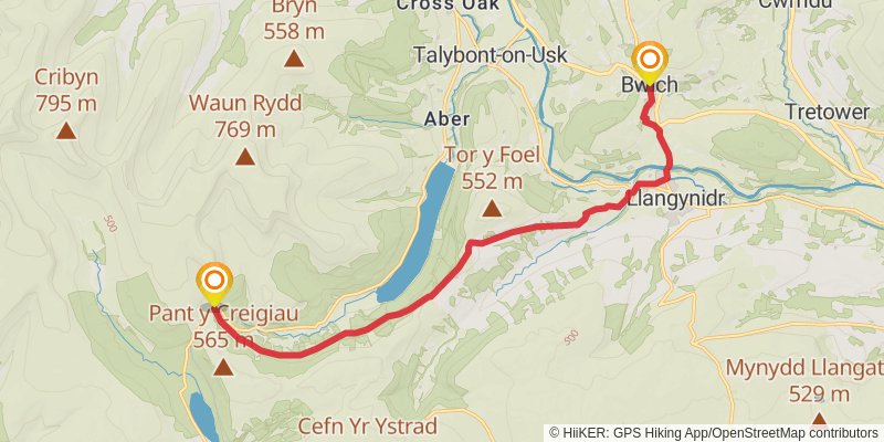 Beacons Way stage 5 Map