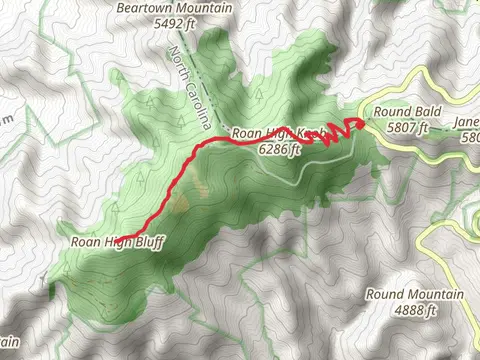 Cloudland Mountain and Roan Bluffs Trail