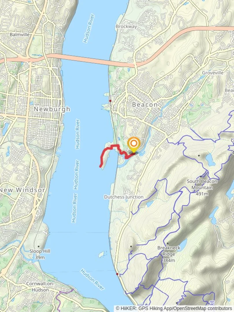 An image depicting the trail Dennings Point Via Fishkill Creek Trail and its surrounding area.